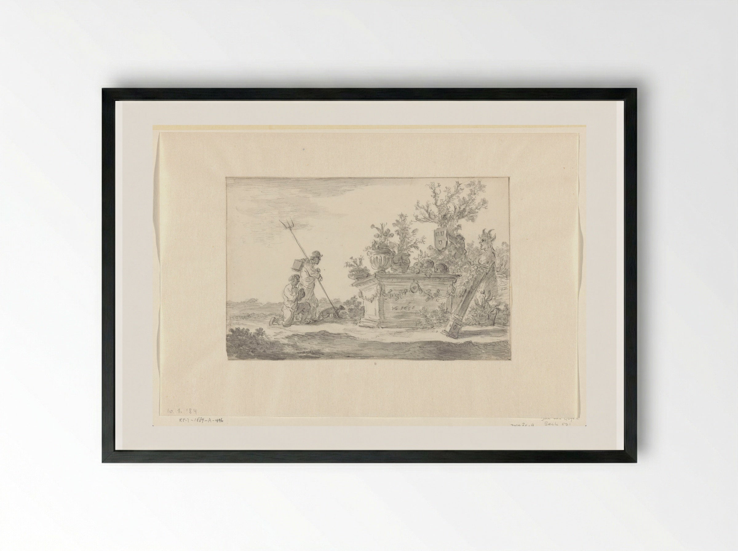 Offerande aan de schilderkunst - Jan van Goyen - Framed Print Black