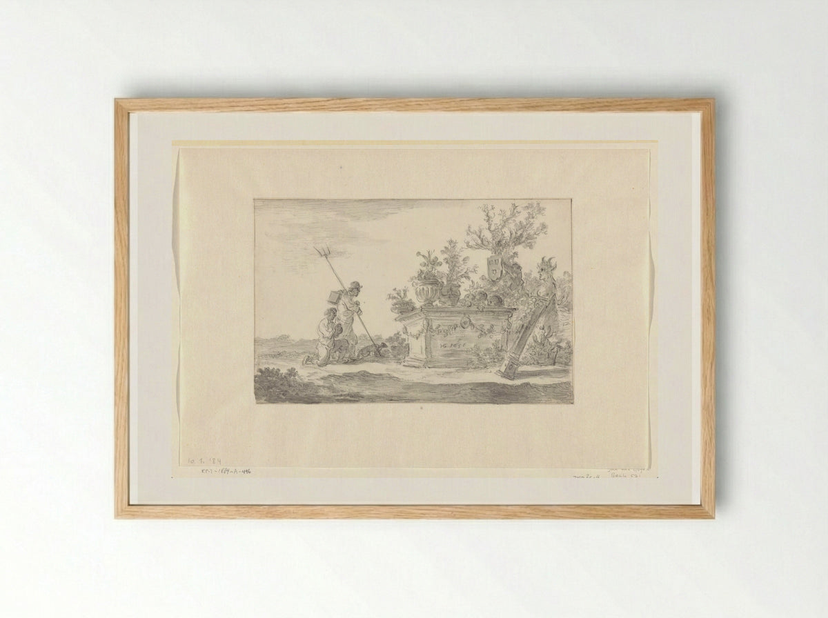 Offerande aan de schilderkunst - Jan van Goyen - Framed Print Wood