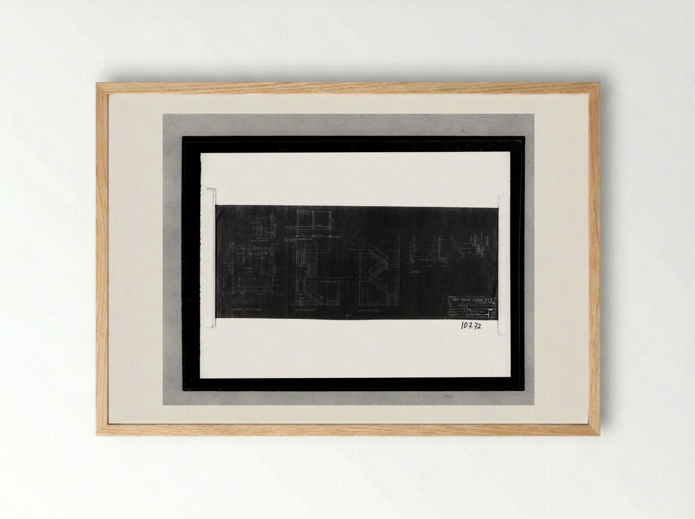 Office Unit and Factory Building Stair Details - Walter Gropius - Framed Print Wood