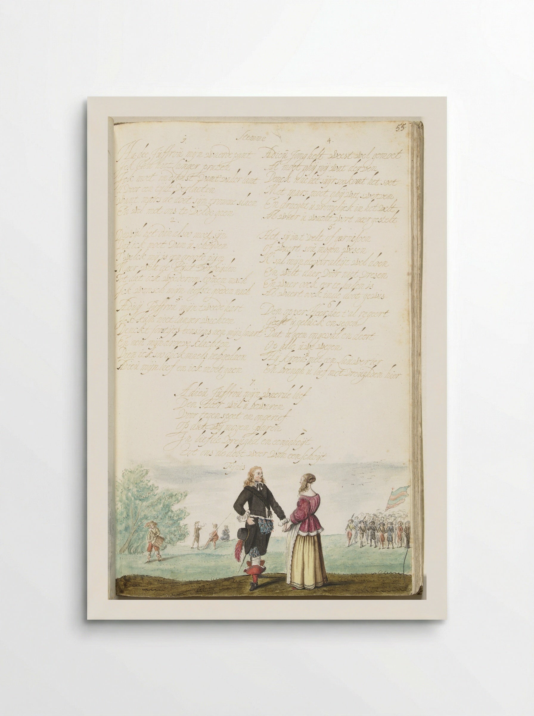 Officer Taking Leave of a Lady - Gesina ter Borch - Poster