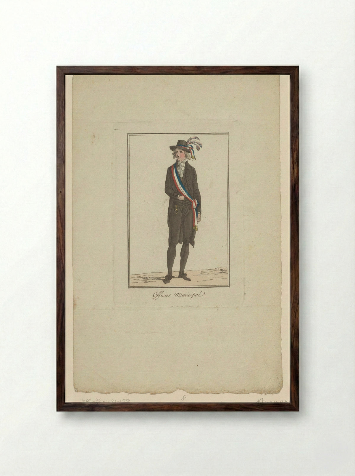 Officier Municipal (Costume Study) - Jean Duplessis-Bertaux - Framed Print Dark Wood