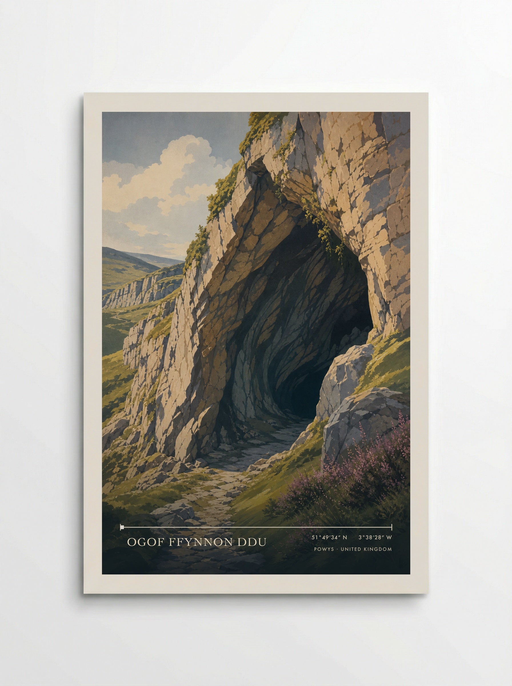 Ogof Ffynnon Ddu Powys United Kingdom Travel Poster - Poster