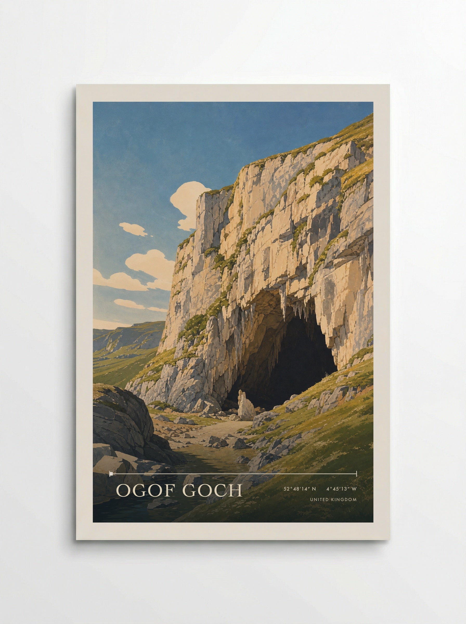 Ogof Goch United Kingdom Travel Poster - Poster