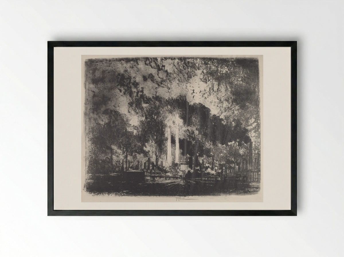 Oil Refining, Whiting, Indiana - Joseph Pennell - Framed Print Black