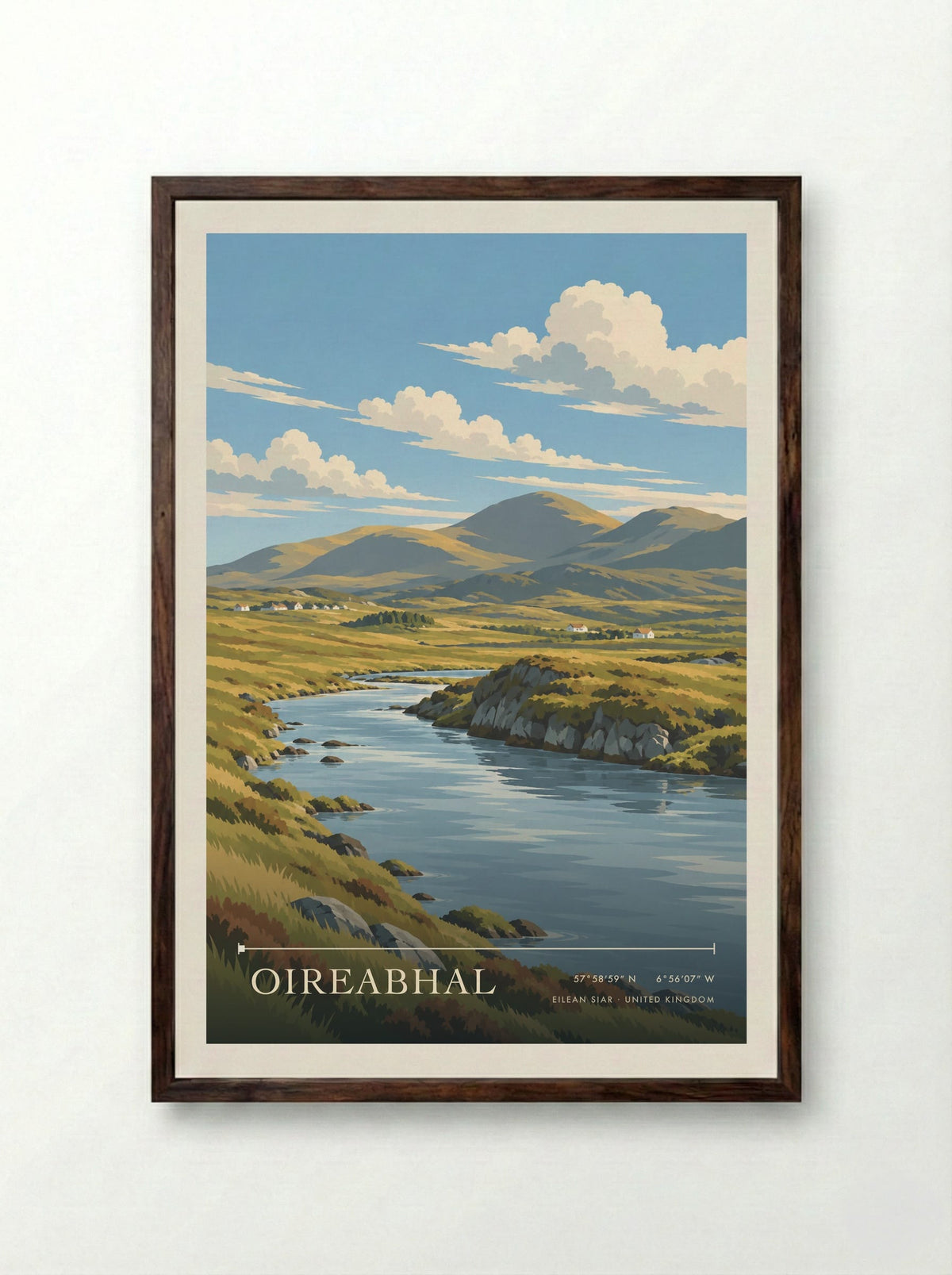 Oireabhal, Eilean Siar | Travel Poster - Framed Print Dark Wood