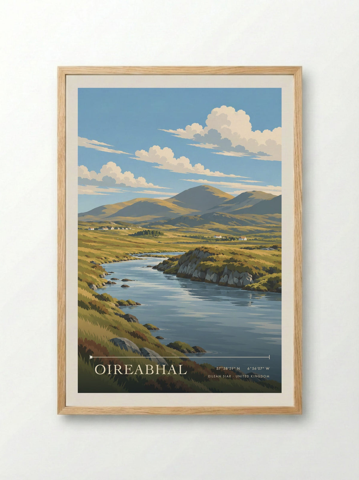 Oireabhal, Eilean Siar | Travel Poster - Framed Print Wood