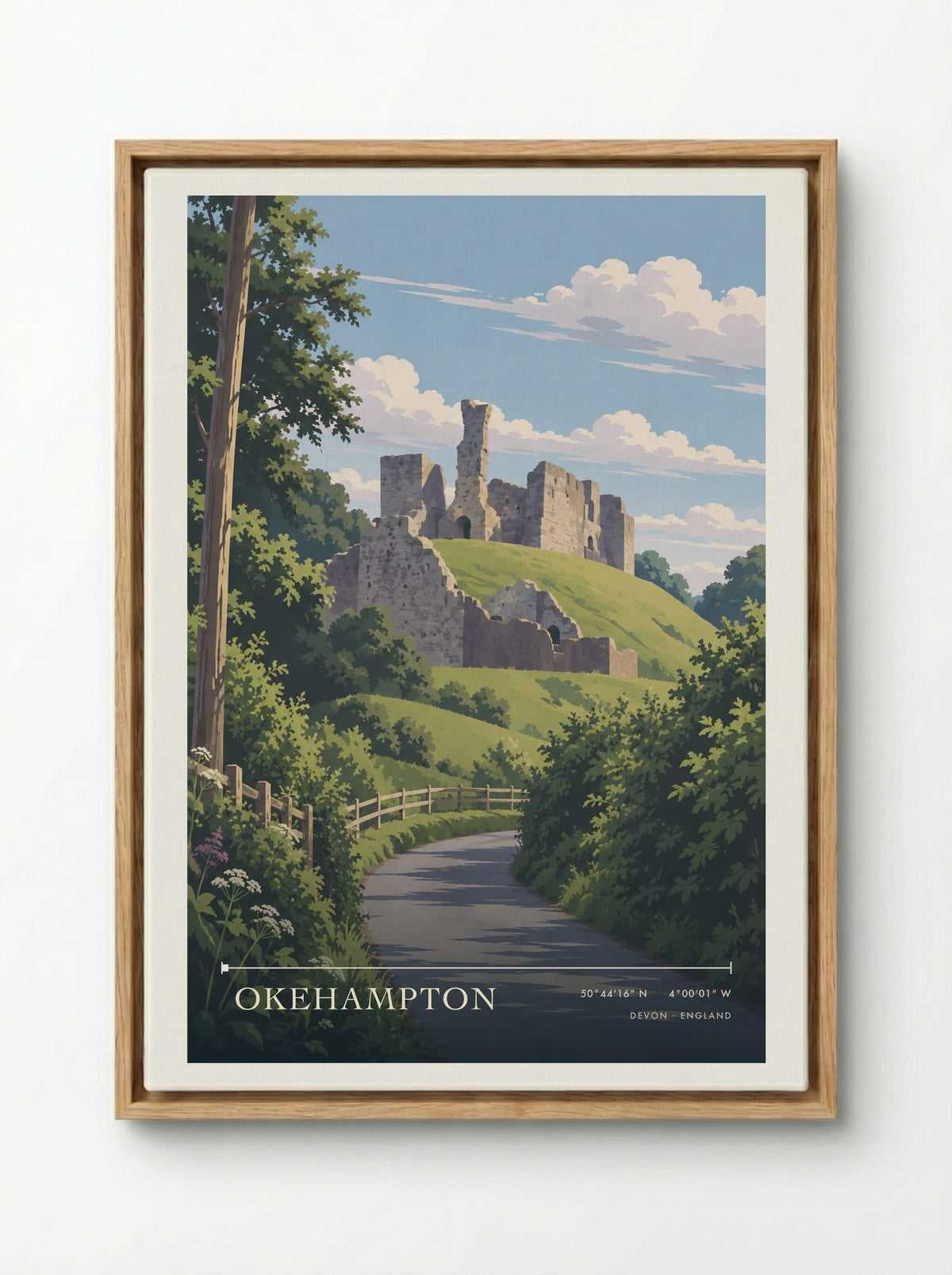 Okehampton Devon | Travel Poster - Framed Canvas Wood