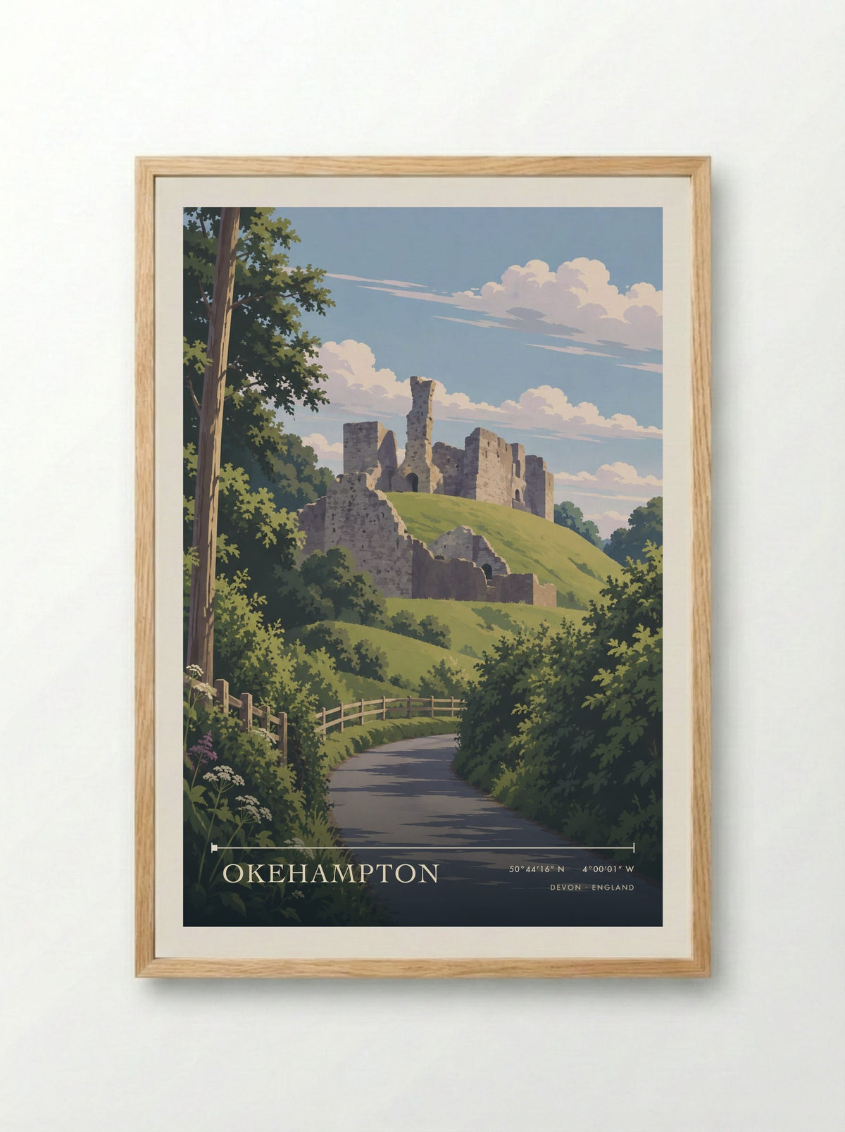 Okehampton Devon | Travel Poster - Framed Print Wood