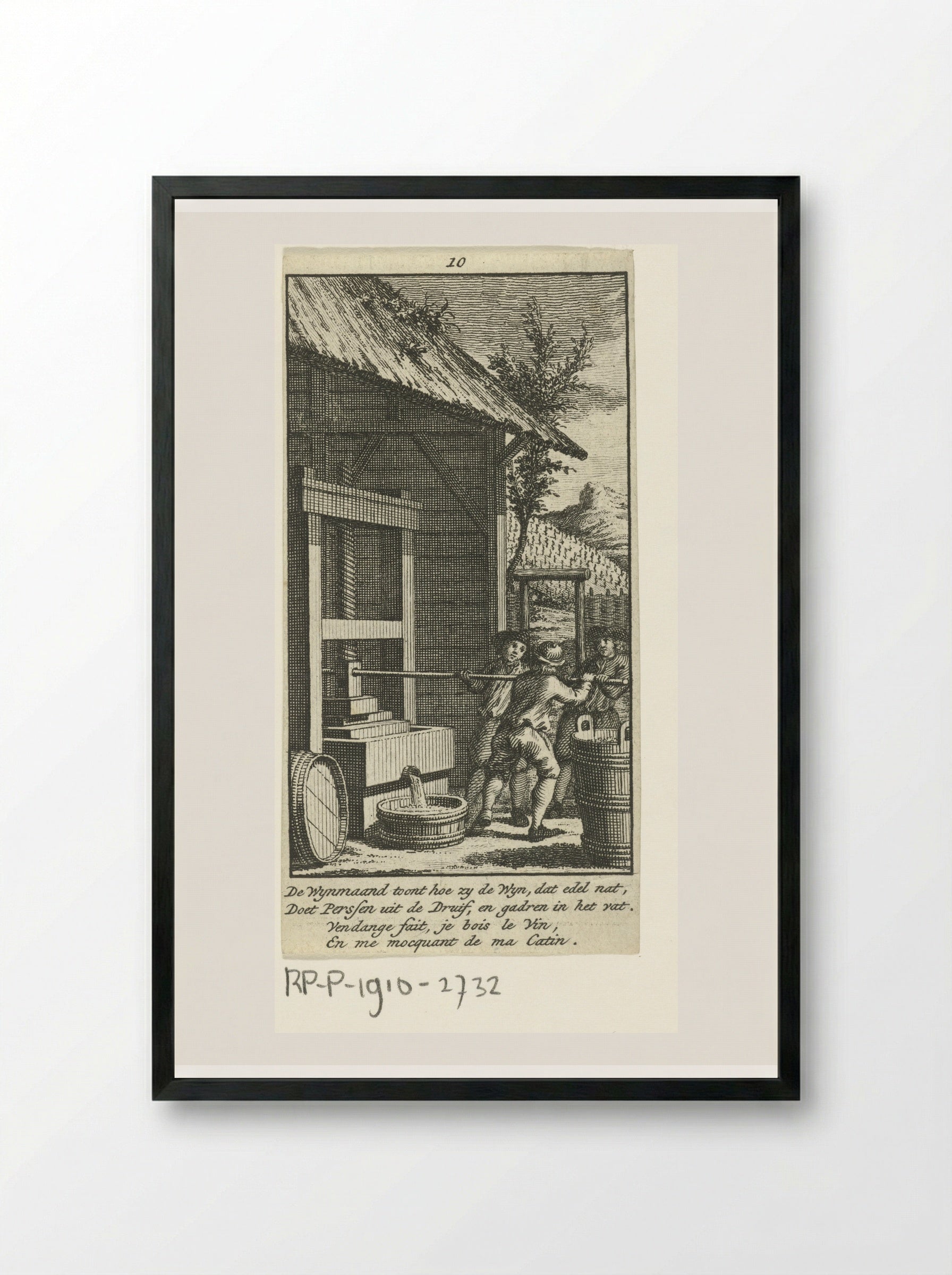 Oktober: druivenoogst - Jan Caspar Philips - Framed Print Black