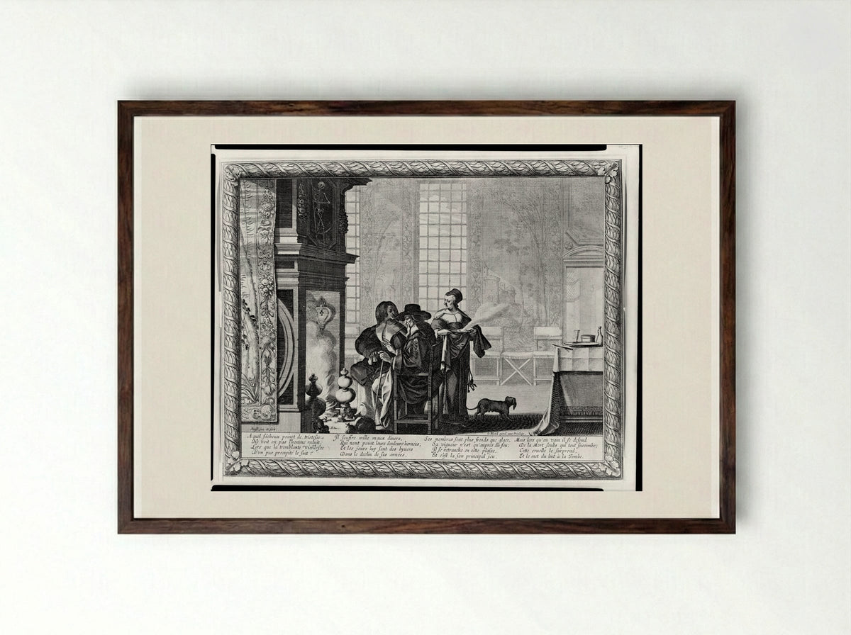 Old Age - Abraham Bosse - Framed Print Dark Wood