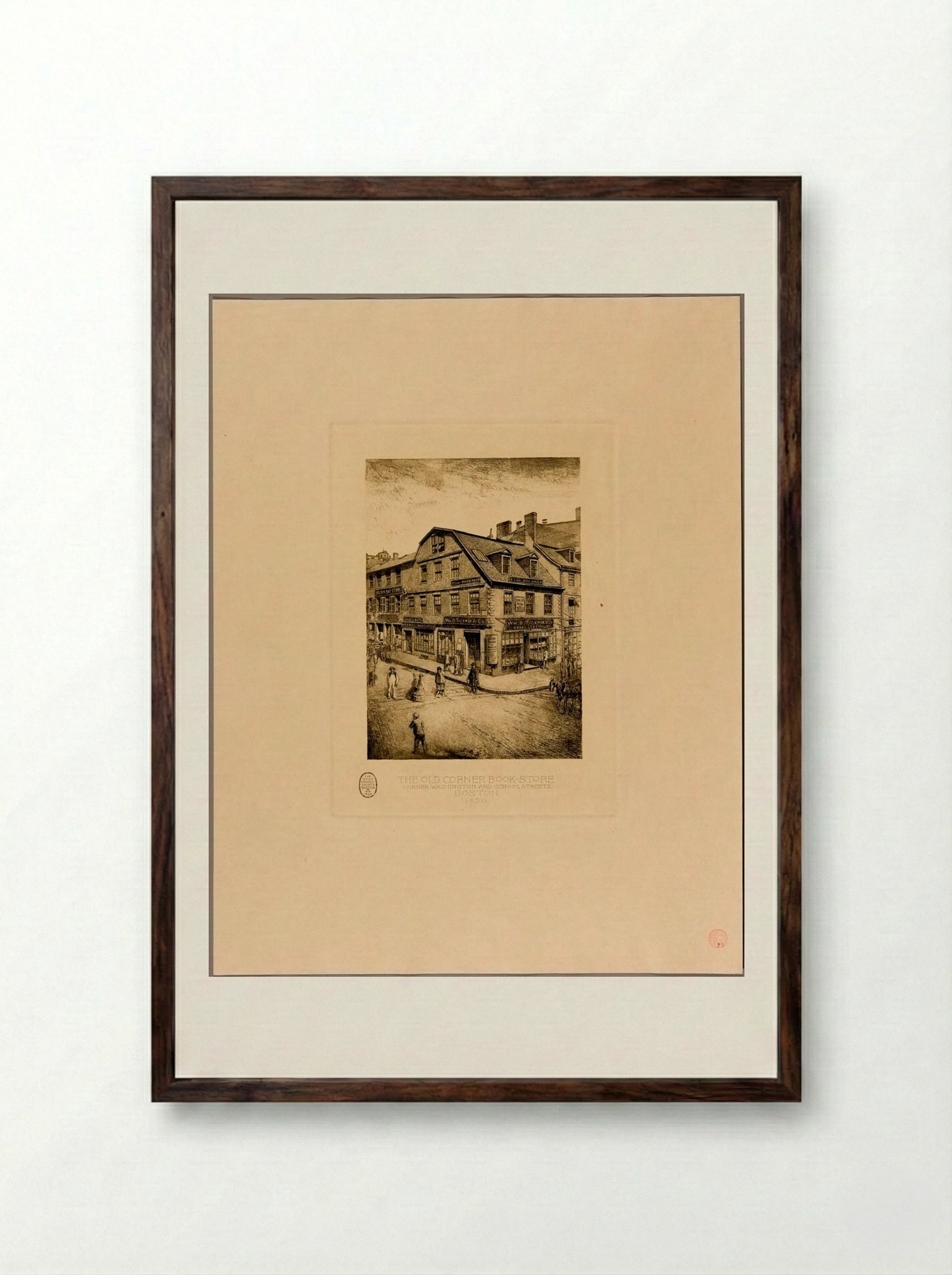 Old Corner Book Store - Sidney L. Smith - Framed Print Dark Wood