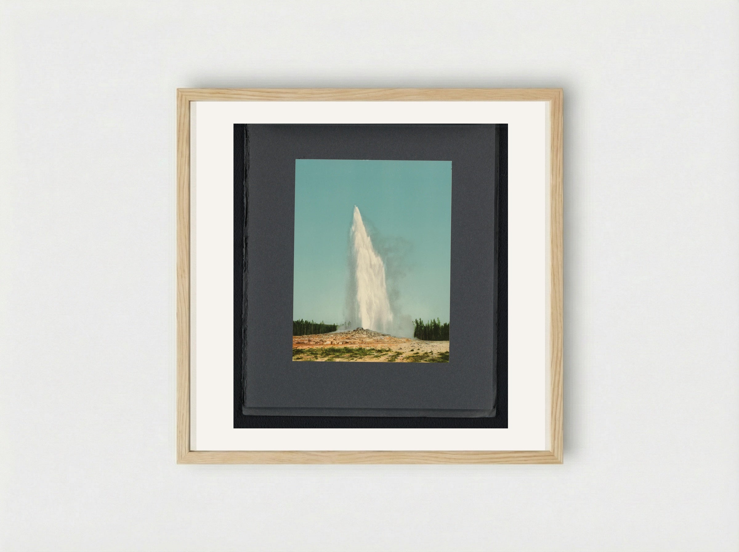 Old Faithful Geyser, Yellowstone National Park - William Henry Jackson - Framed Print Wood
