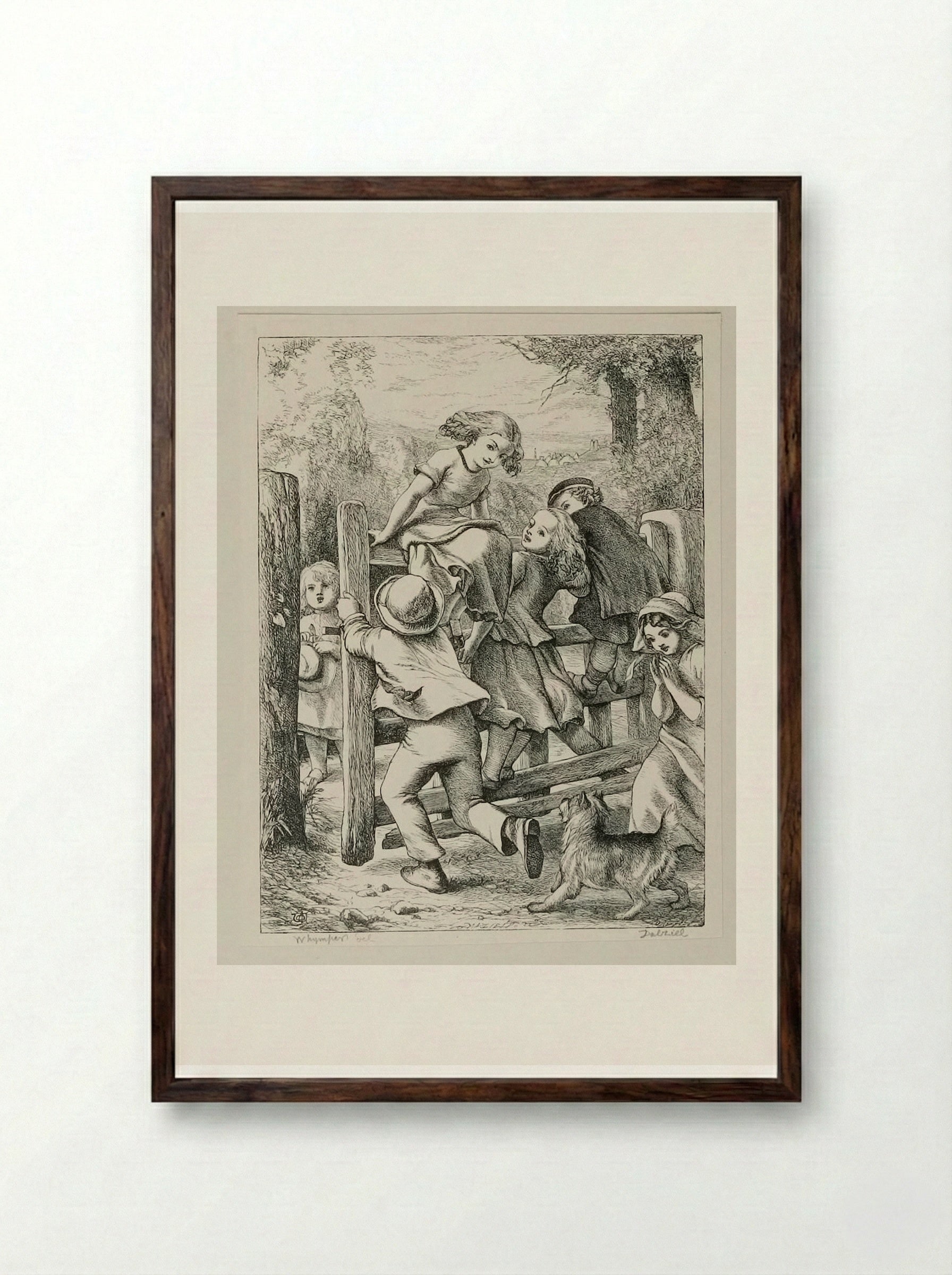 Old Farm Gate - Edward Dalziel - Framed Print Dark Wood