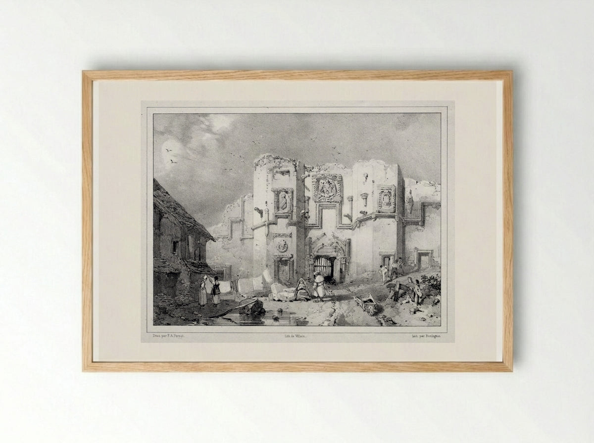 Old Gateway at Stirling - Richard Parkes Bonington - Framed Print Wood