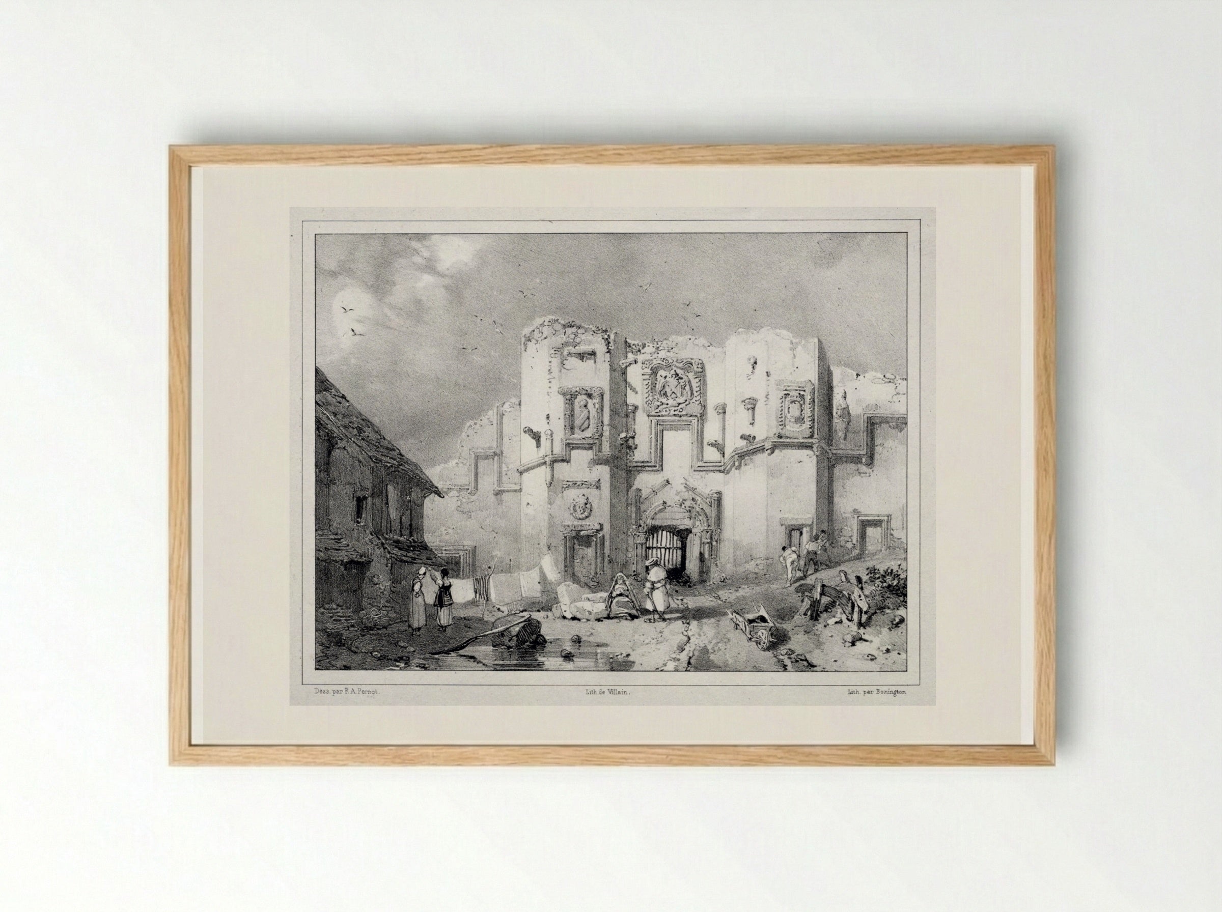 Old Gateway at Stirling - Richard Parkes Bonington - Framed Print Wood