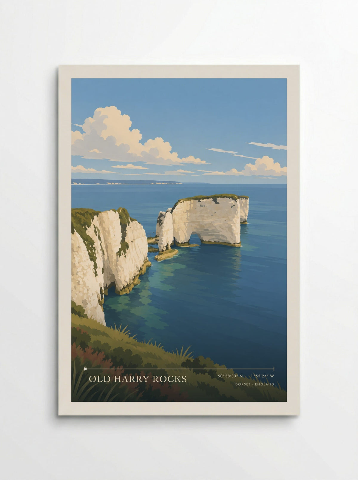 Old Harry Rocks, Dorset | Travel Poster - Poster