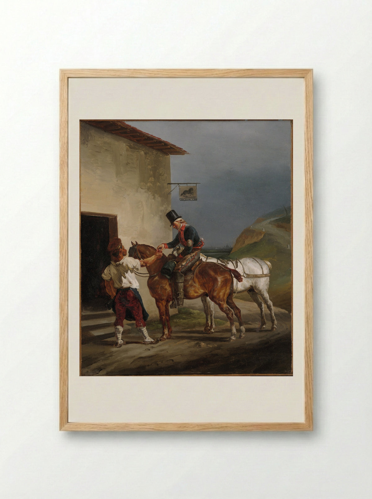 Old Horse at the Door of a Tavern - Théodore Géricault - Framed Print Wood