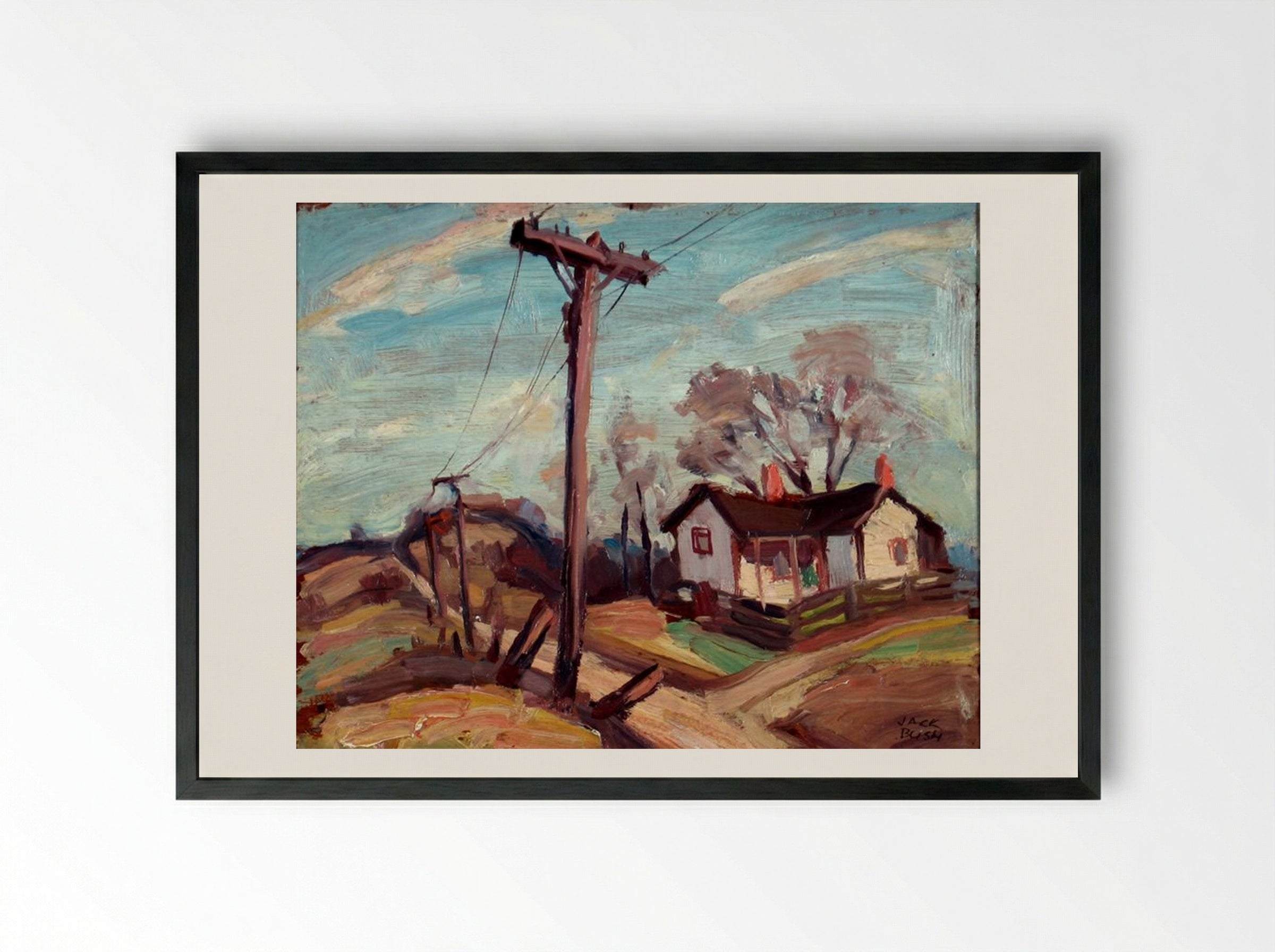 Old House, Hogg’s Hollow - Jack Bush - Framed Print Black