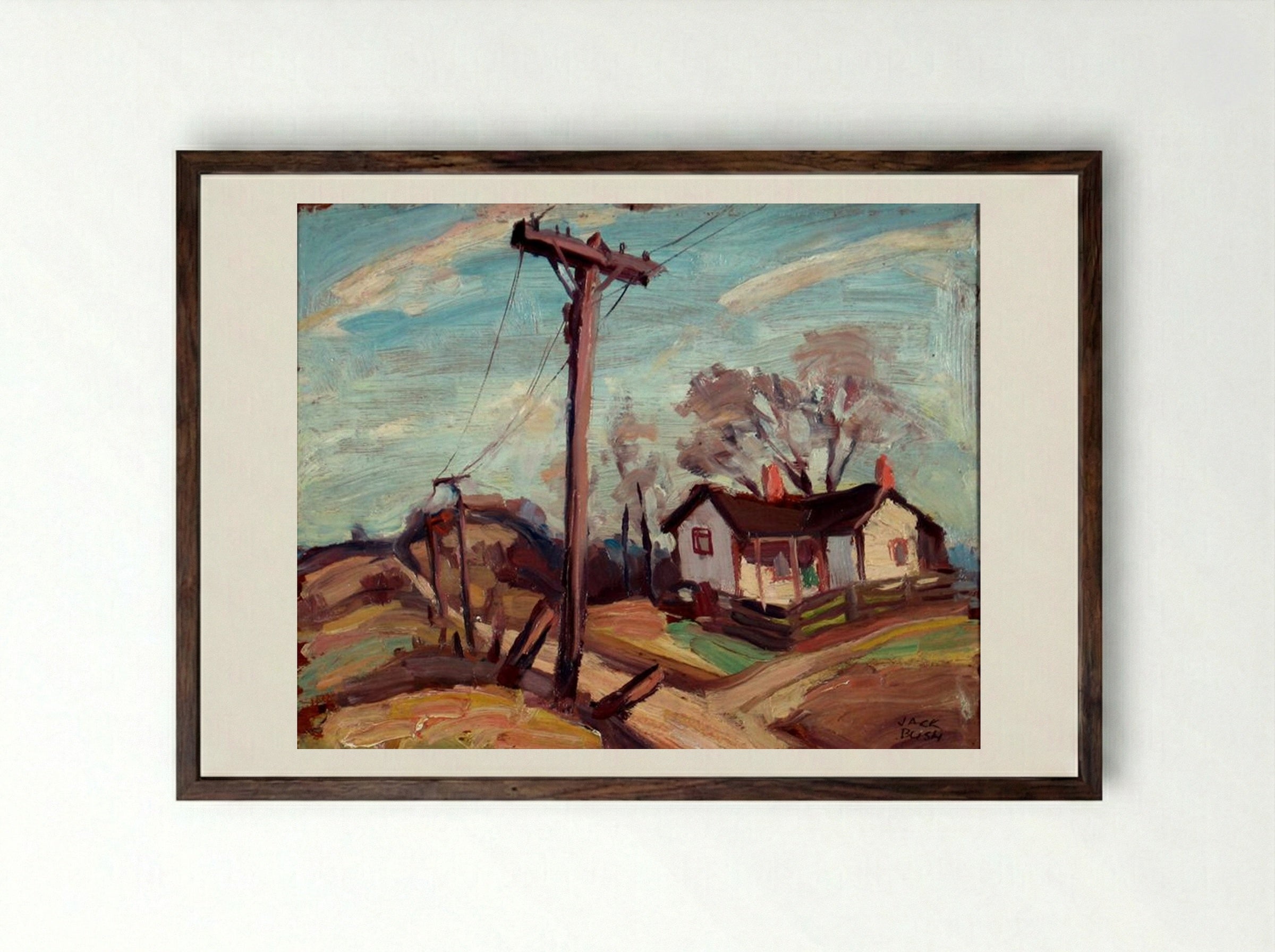Old House, Hogg’s Hollow - Jack Bush - Framed Print Dark Wood
