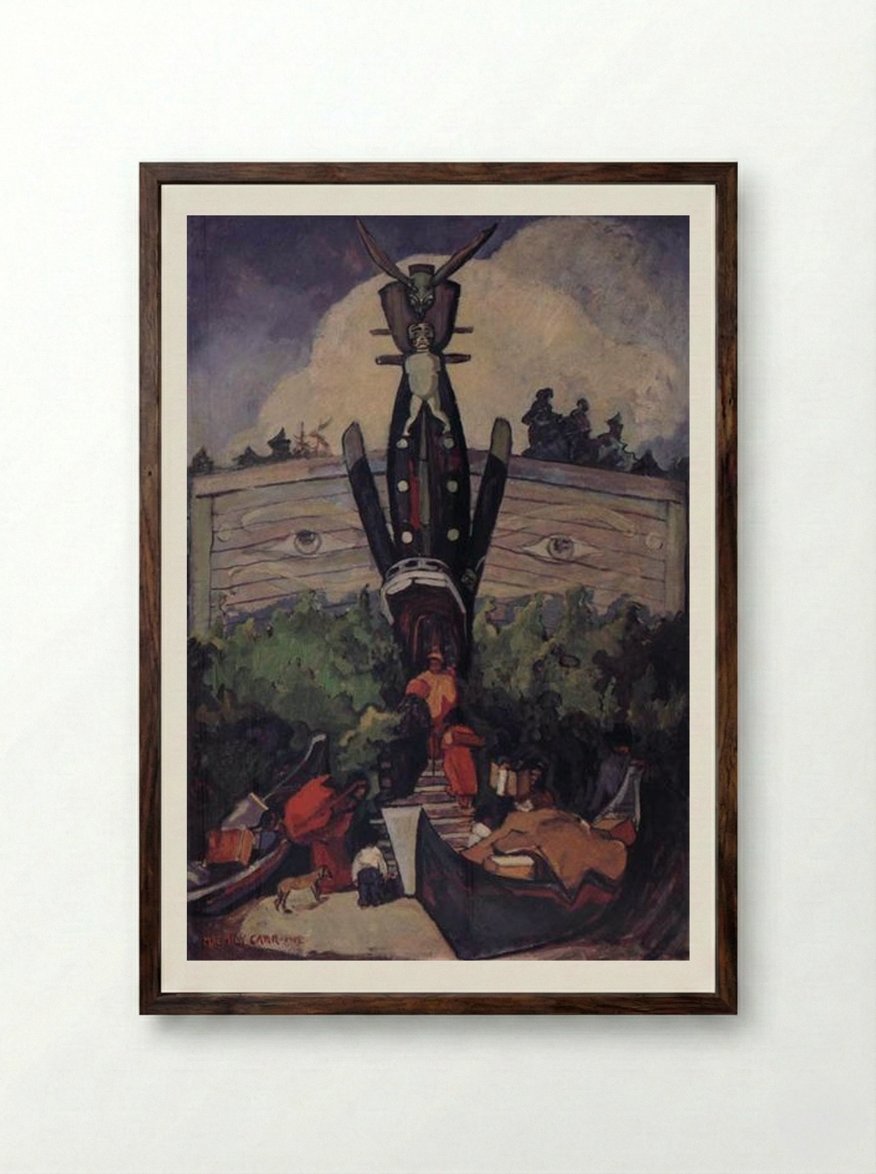 Old Indian House, Northern British Columbia - Emily Carr - Framed Print Dark Wood