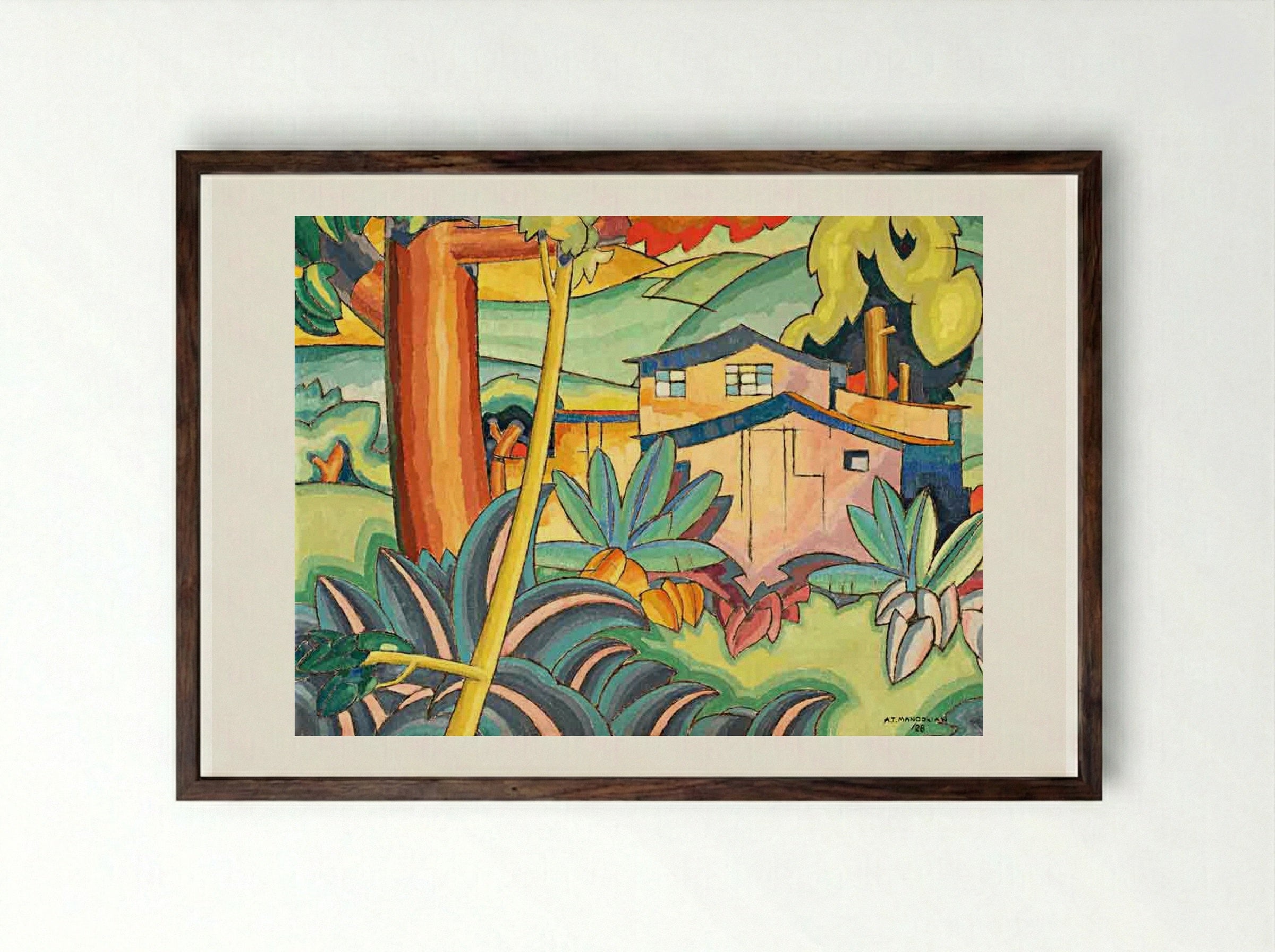 Old Kahala Home - Arman Manookian - Framed Print Dark Wood
