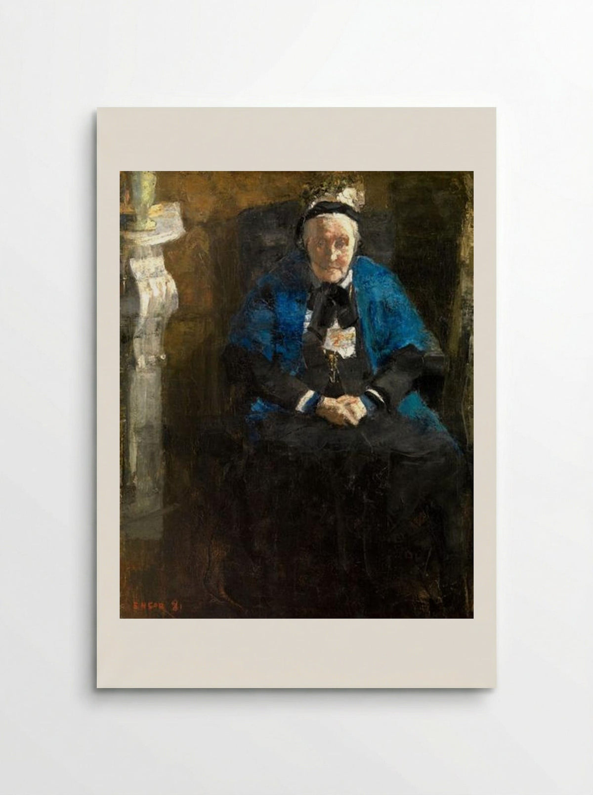 Old Lady with Blue Shawl (The Artist's Grandmother) - James Ensor - Poster