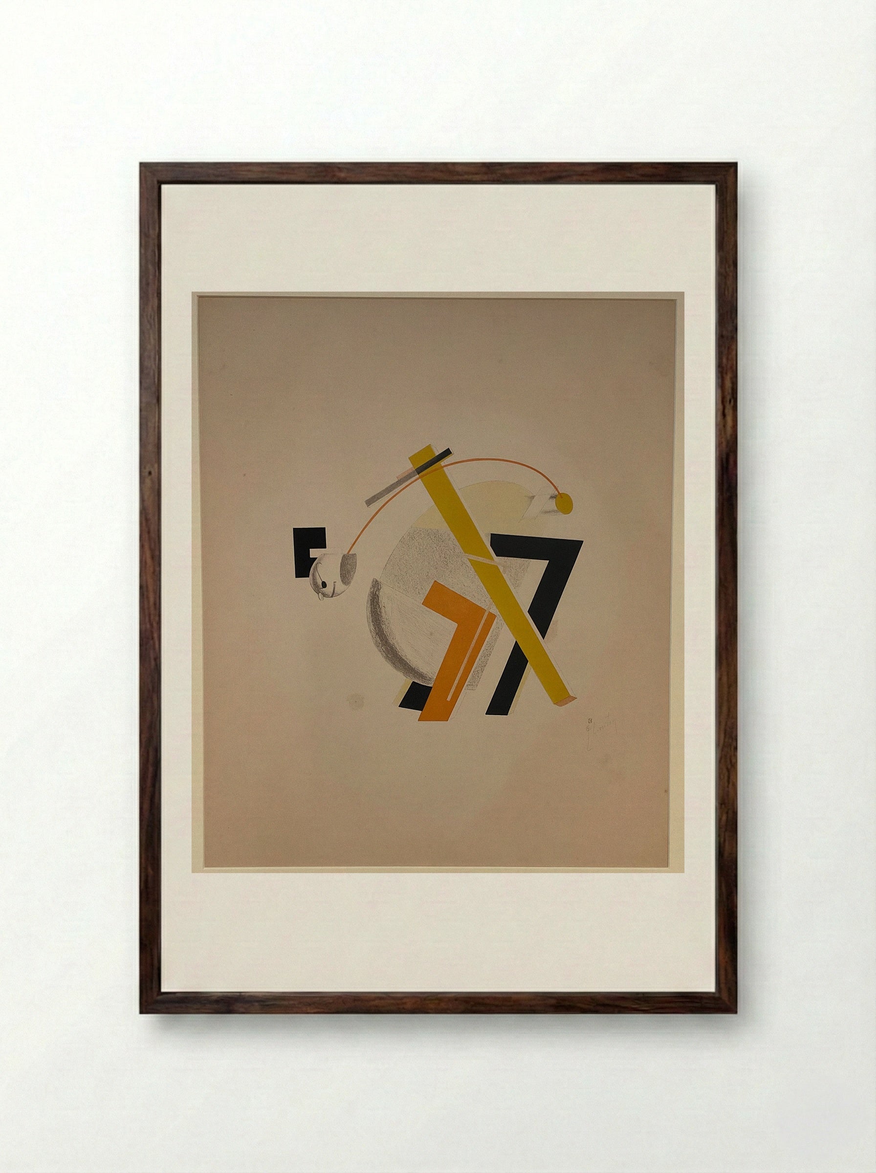 Old Man, Head Two Paces Back - El Lissitzky - Framed Print Dark Wood