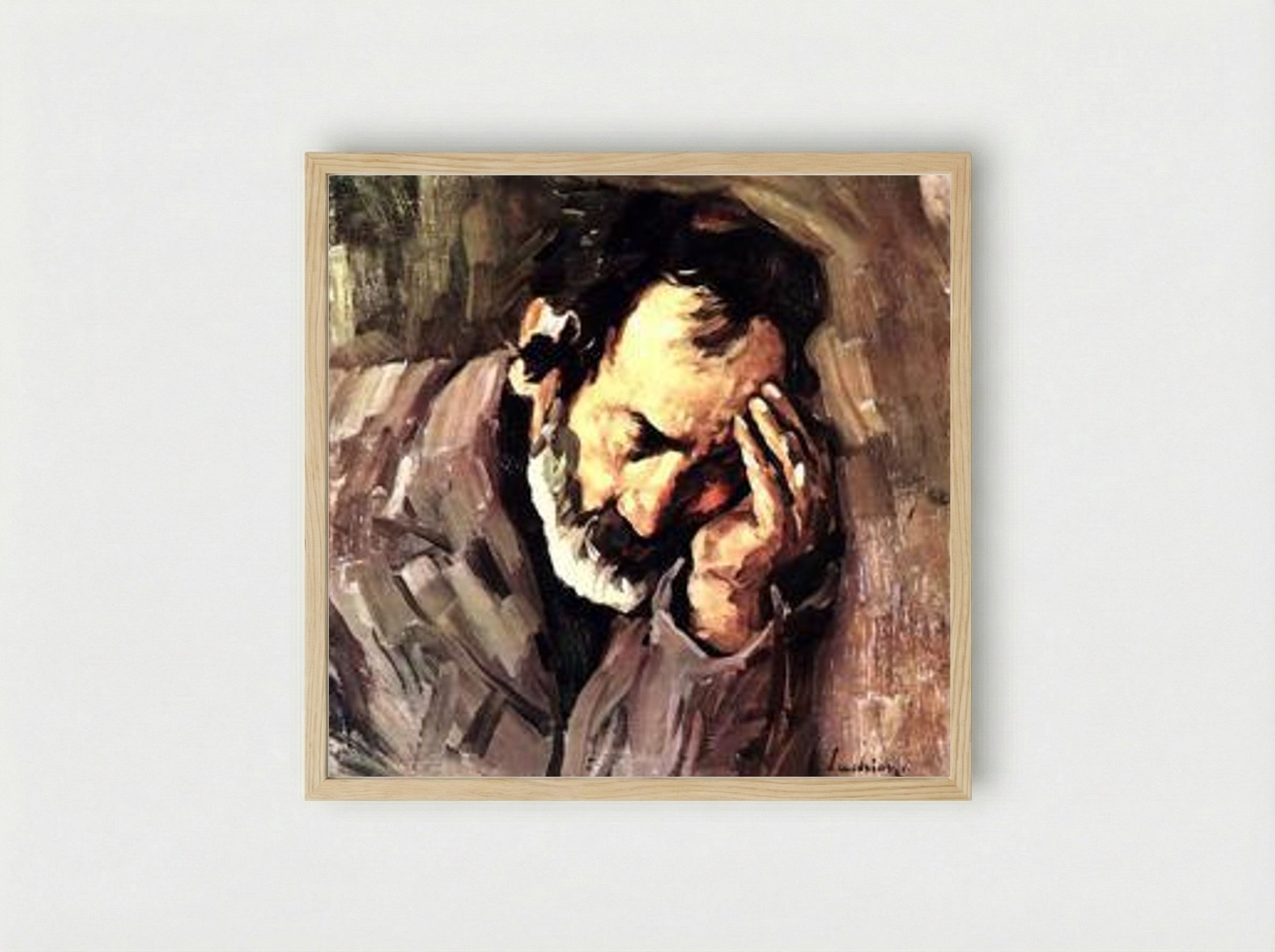 Old Man Nicolae the Fiddler - Stefan Luchian - Framed Print Wood