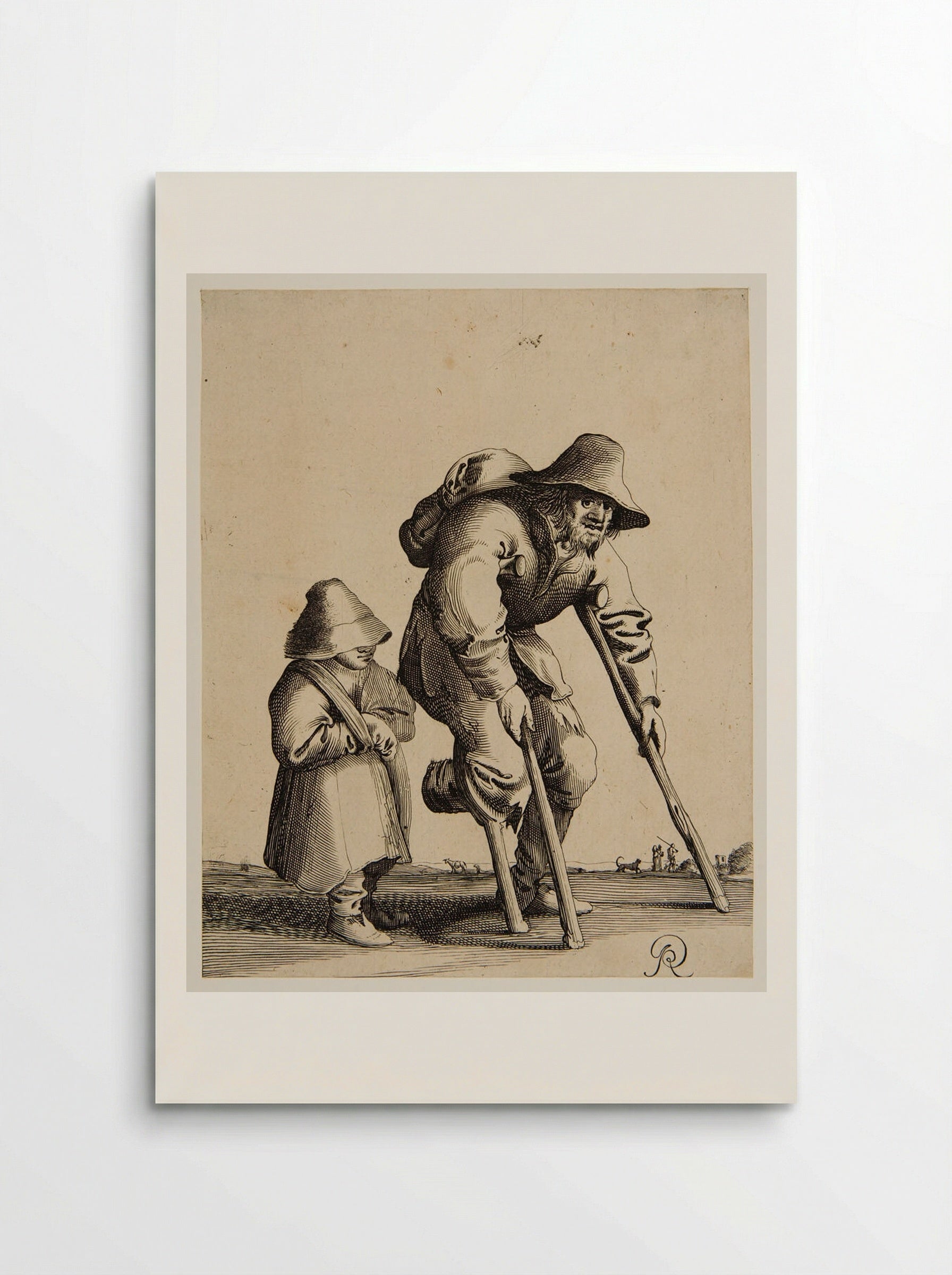 Old Man Walking with Crutches - Pieter Jansz. Quast - Poster