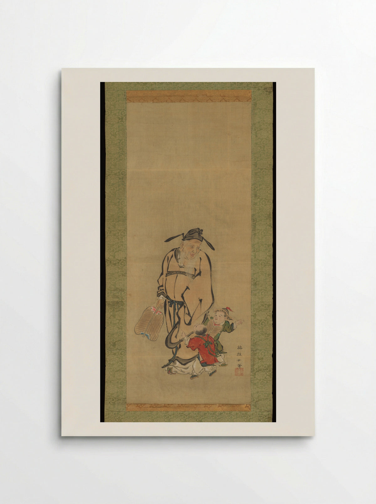 Old Man and Children - Meizhi - Poster