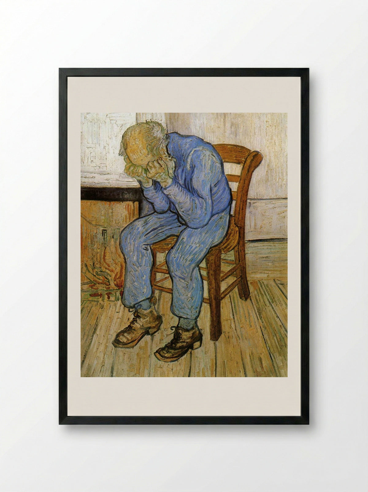 Old Man in Sorrow (On the Threshold of Eternity) - Vincent van Gogh - Framed Print Black