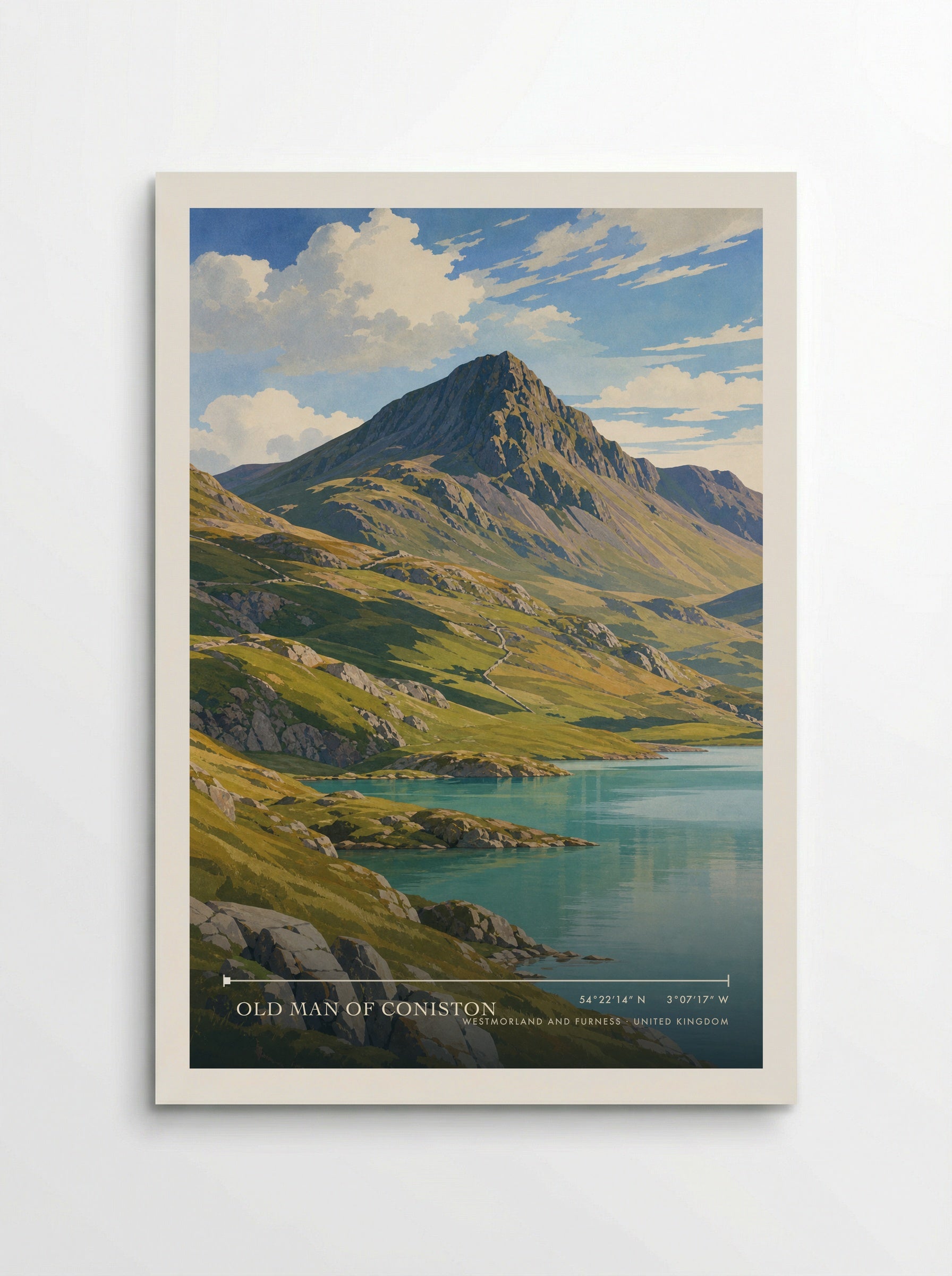 Old Man of Coniston Westmorland and Furness United Kingdom Travel Poster - Poster