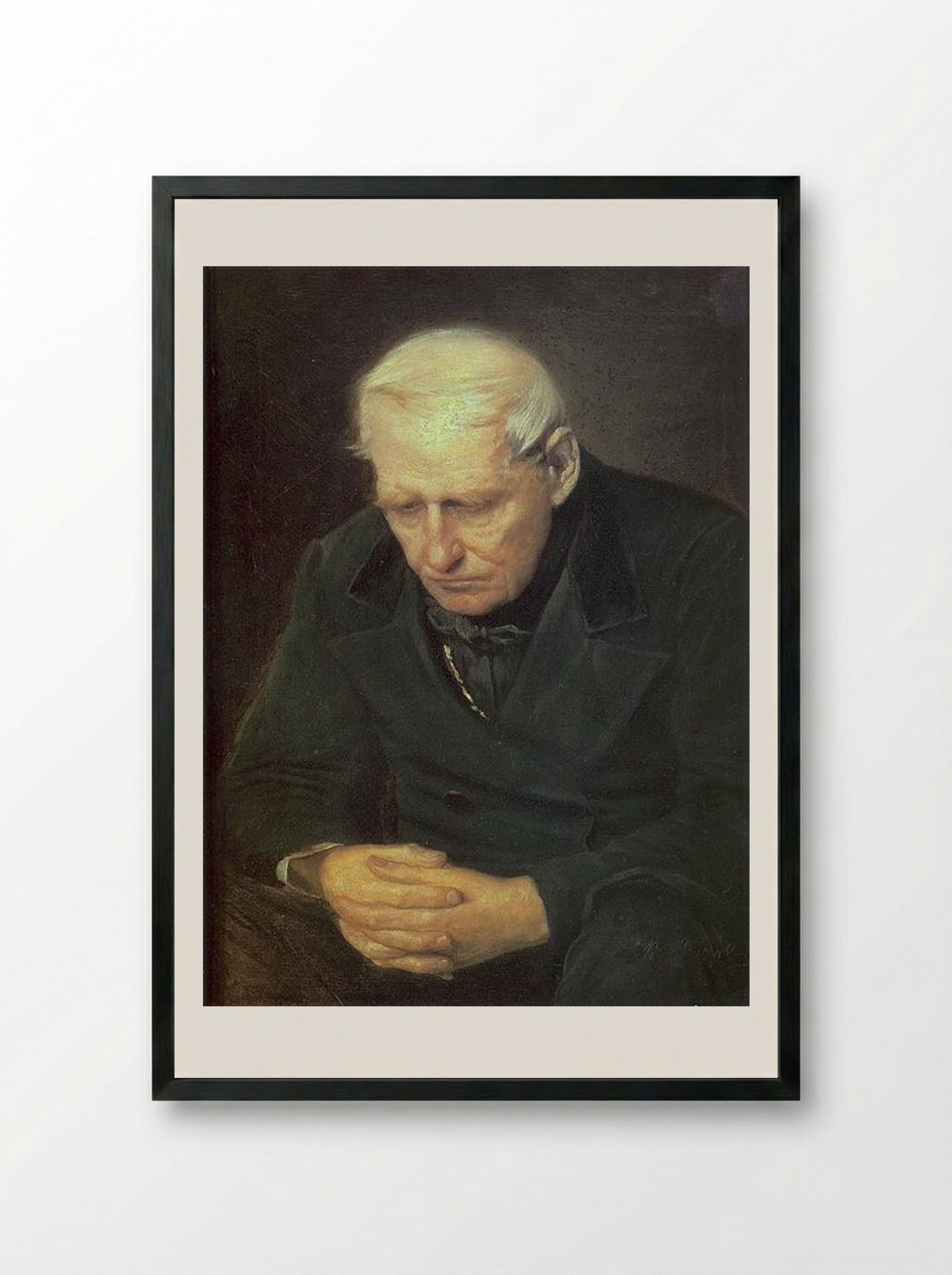 Old Man - Vasily Perov - Framed Print Black