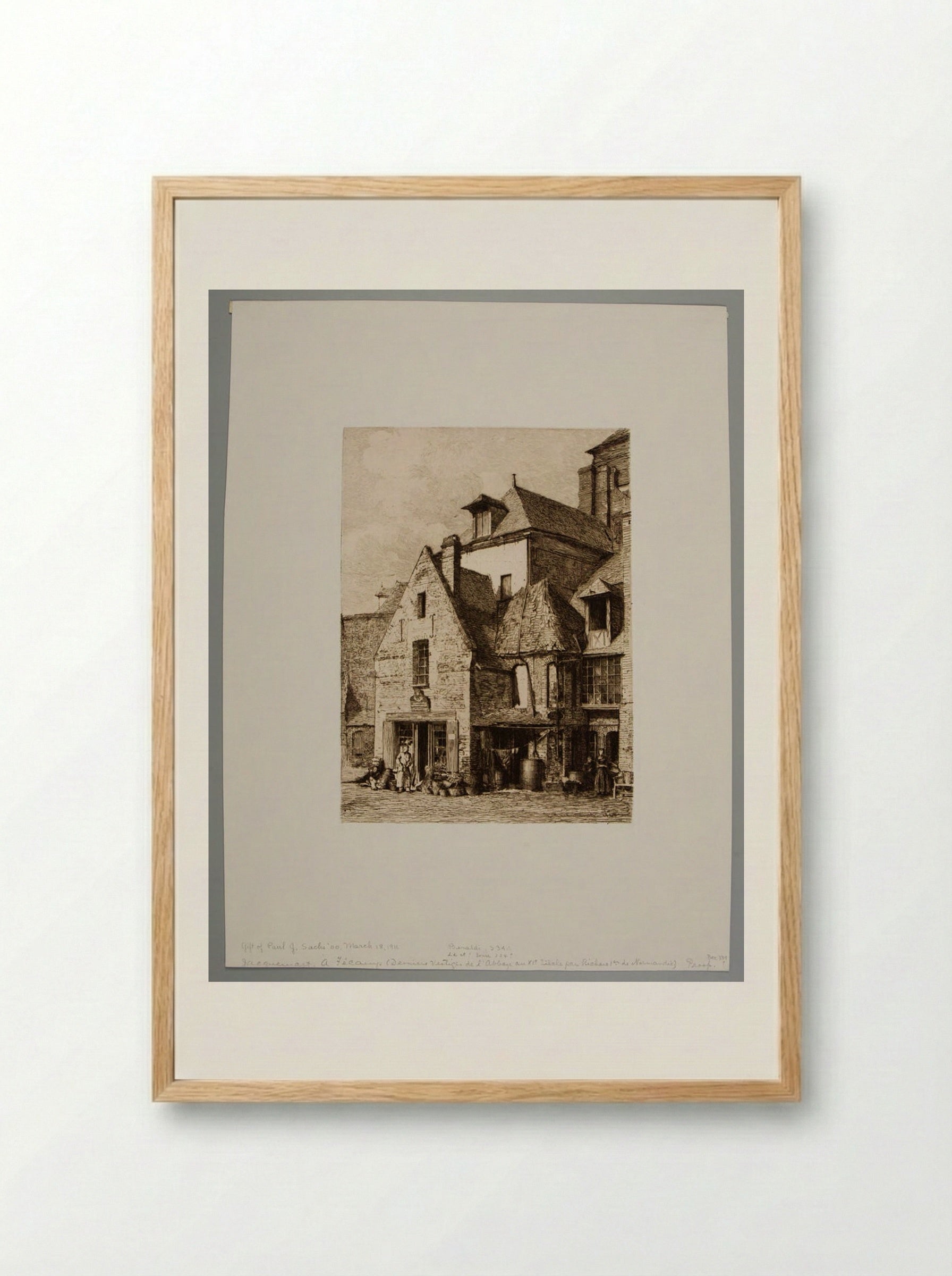 Old Marketplace at Fécamp - Jules Ferdinand Jacquemart - Framed Print Wood