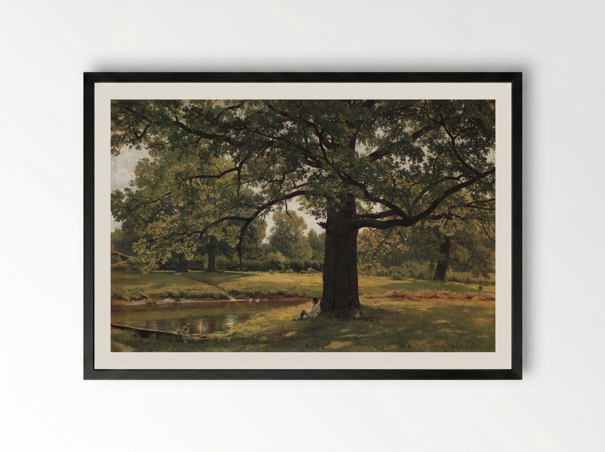 Old Oak - Ivan Shishkin - Framed Print Black
