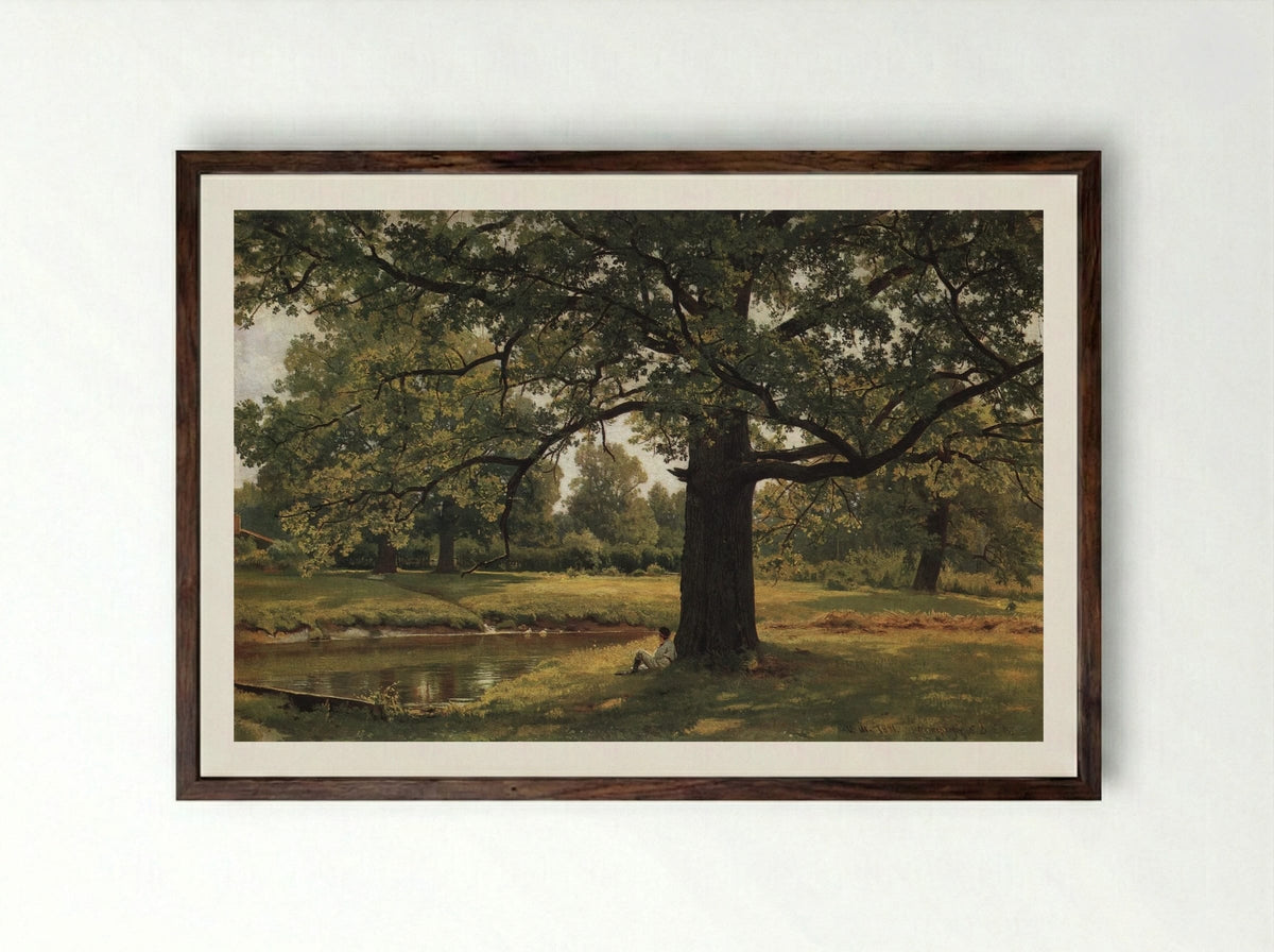 Old Oak - Ivan Shishkin - Framed Print Dark Wood