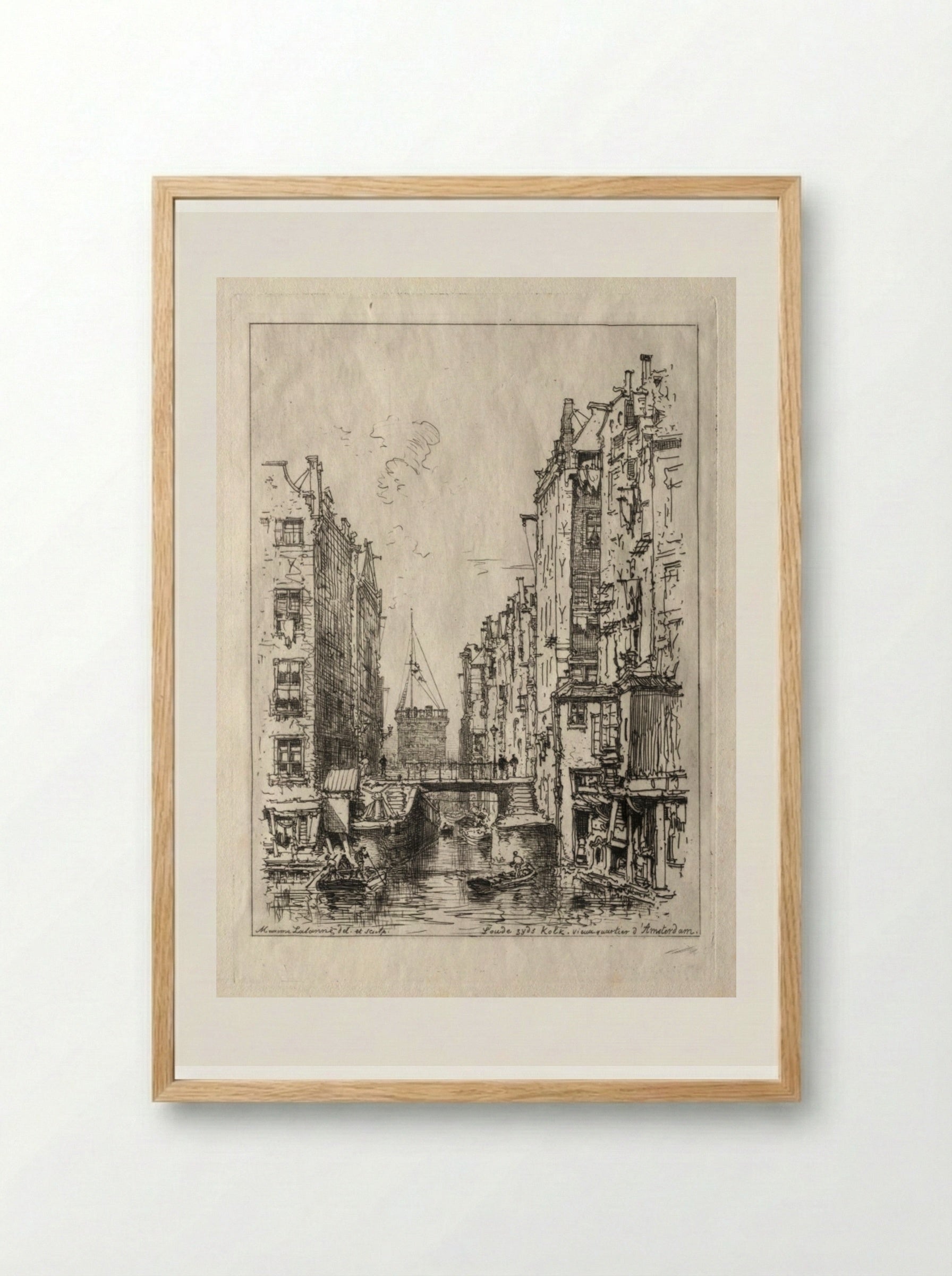 Old Quarter of Amsterdam - Maxime Lalanne - Framed Print Wood