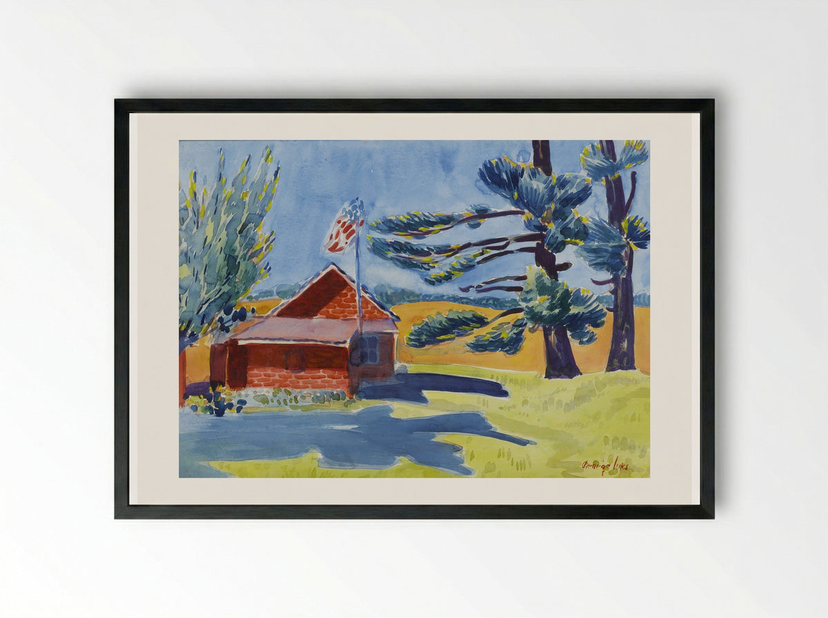 Old Schoolhouse, Ryders - George Luks - Framed Print Black