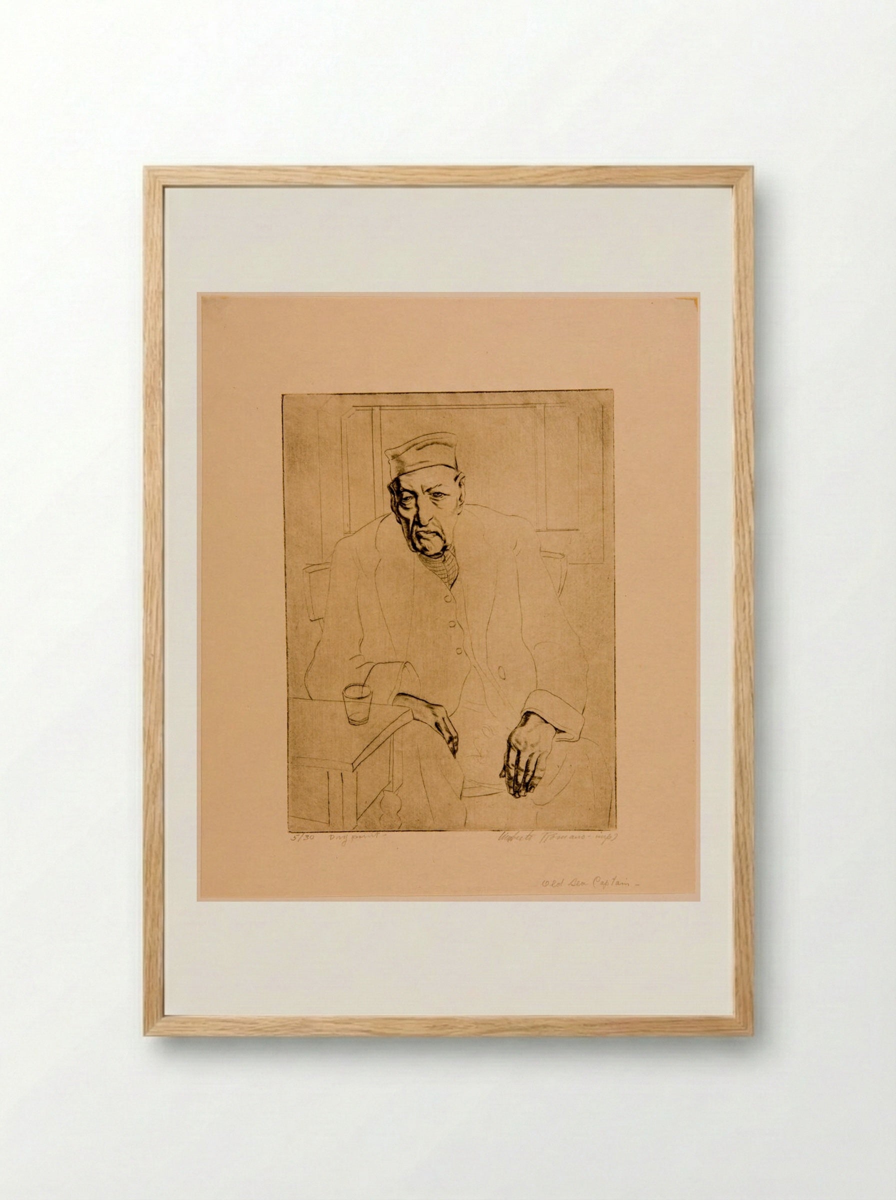 Old Sea-captain - Umberto Romano - Framed Print Wood