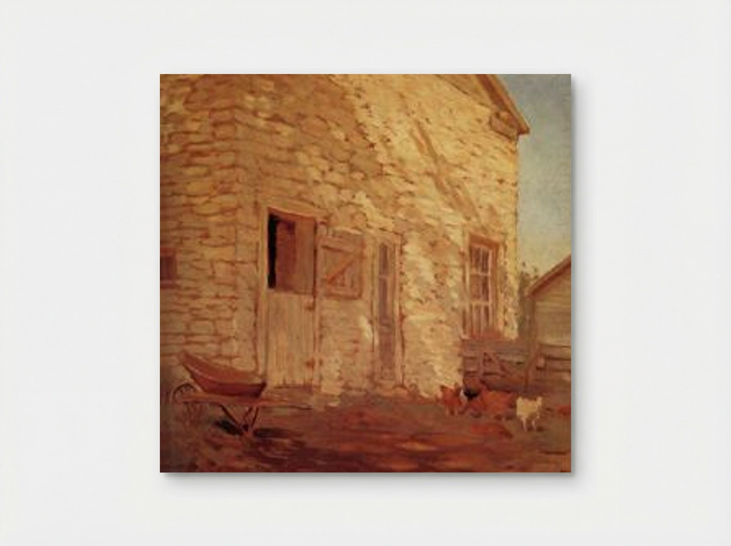 Old Stone and Barn - Grant Wood - Poster