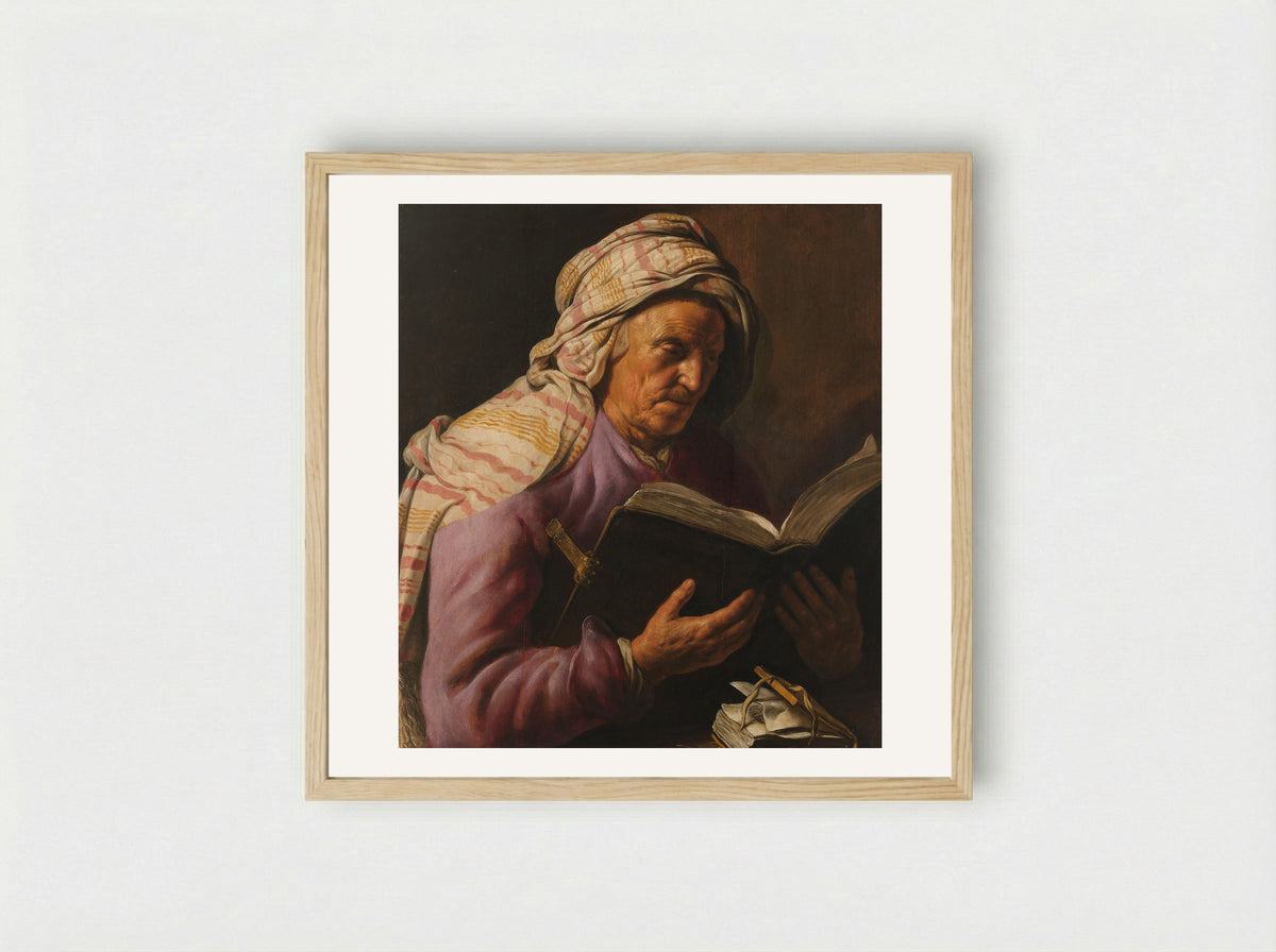 Old Woman Reading - Jan Lievens - Framed Print Wood
