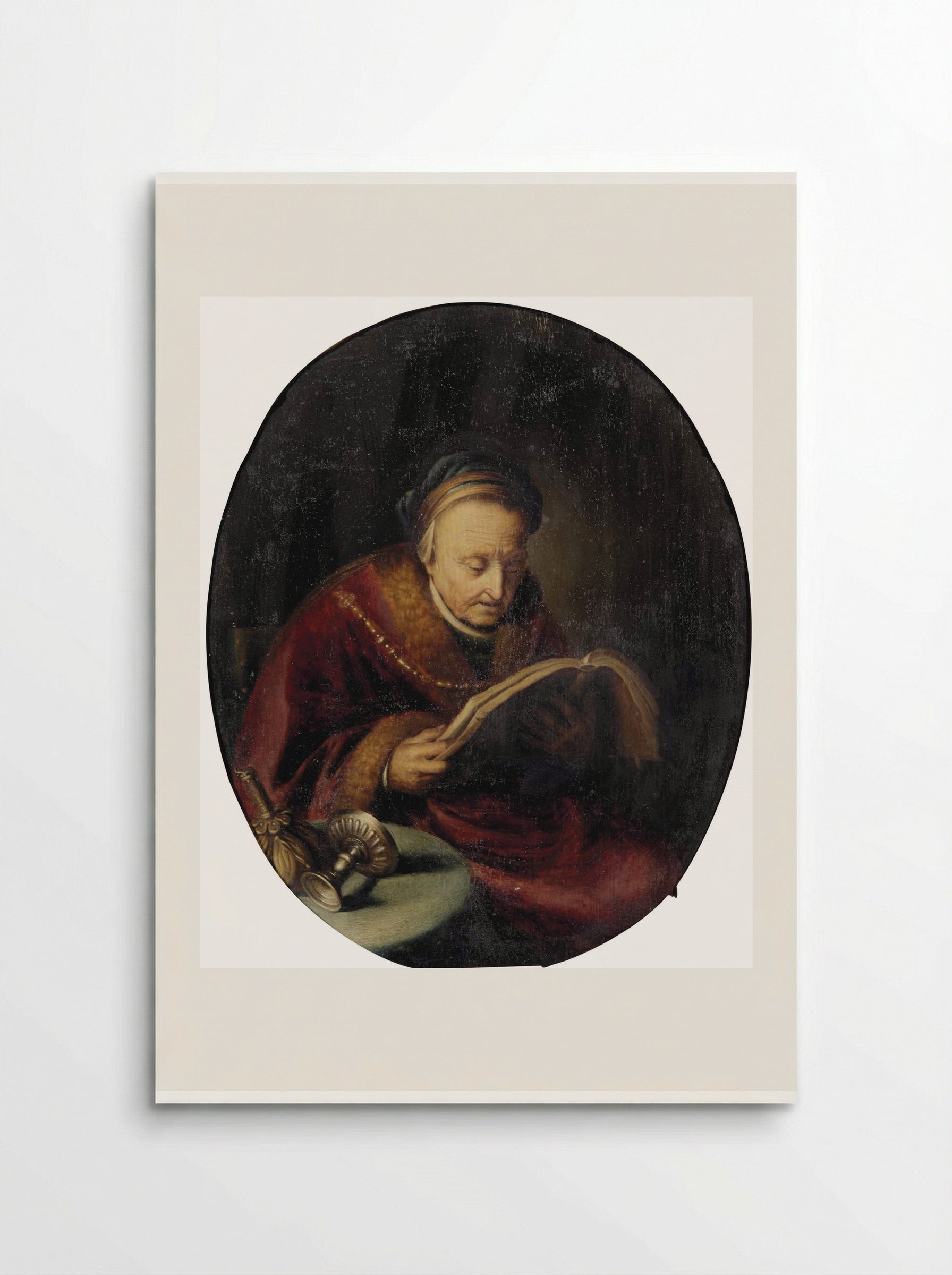 Old Woman Reading - Gerrit Dou - Poster