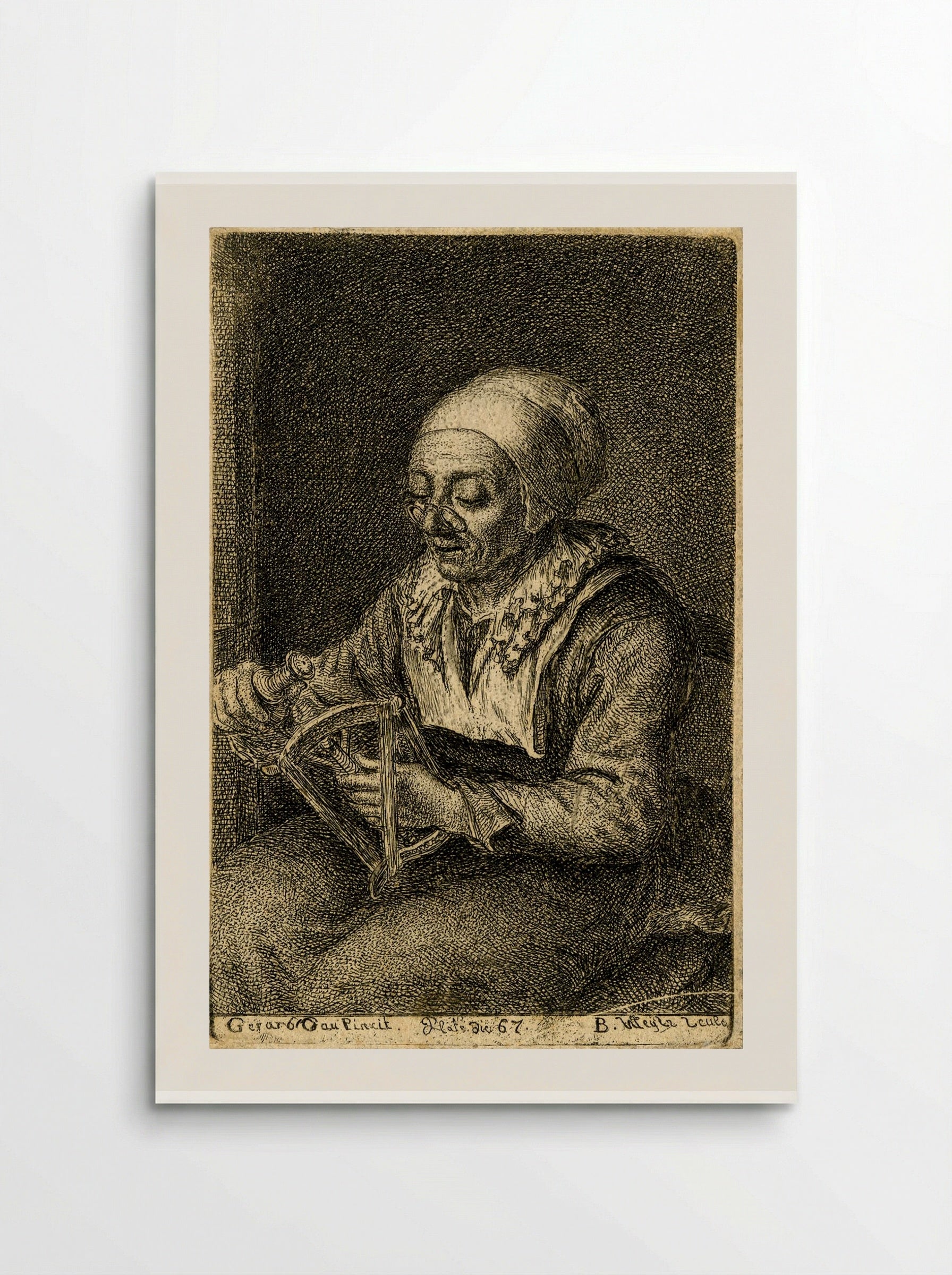 Old Woman Unreeling Threads - Gerrit Dou - Poster