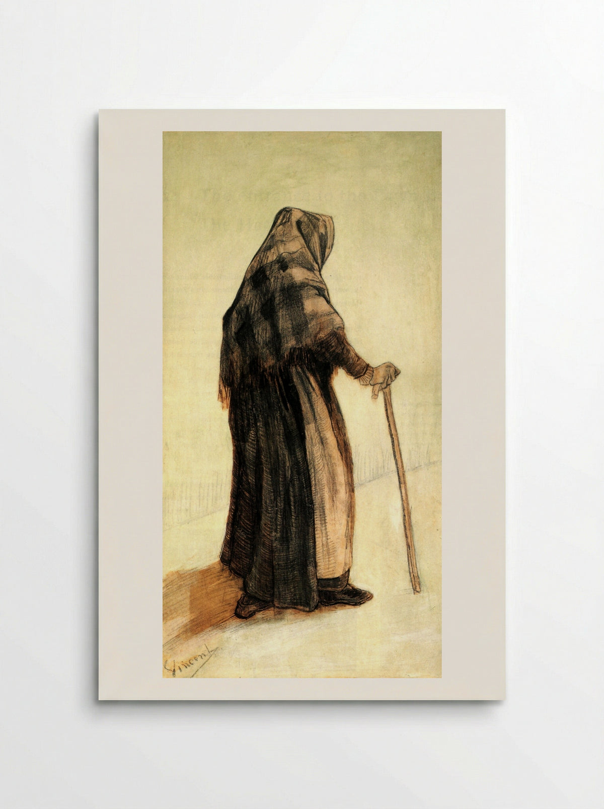 Old Woman with a Shawl and a Walking-Stick - Vincent van Gogh - Poster