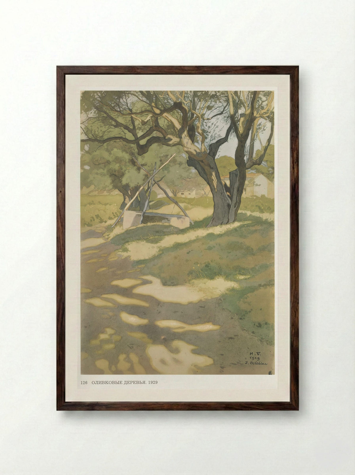 Olive Trees - Ivan Bilibin - Framed Print Dark Wood