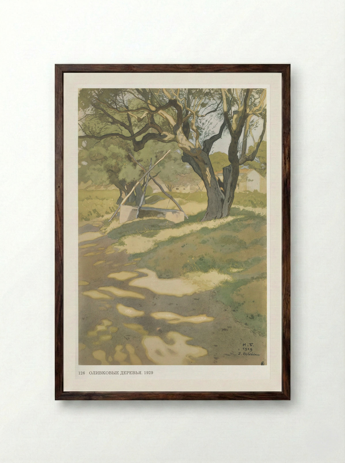 Olive Trees - Ivan Bilibin - Framed Print Dark Wood