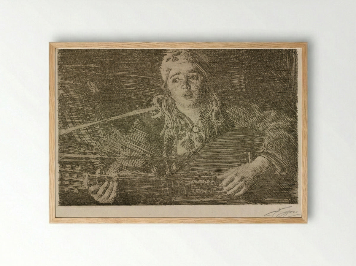 Ols Maria - Anders Zorn - Framed Print Wood