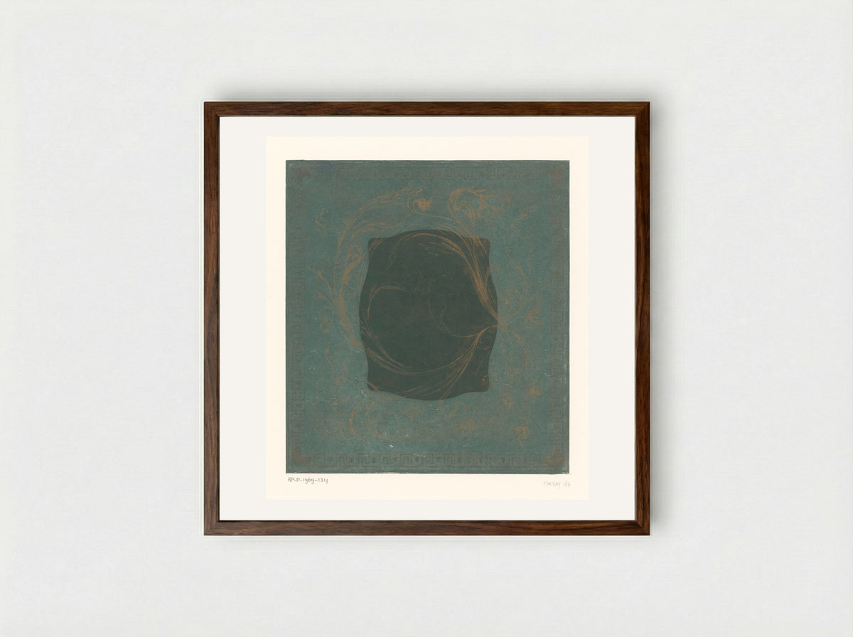 Omlijsting met Griekse motieven, scarabeeën en vliegen - Théodore Roussel - Framed Print Dark Wood