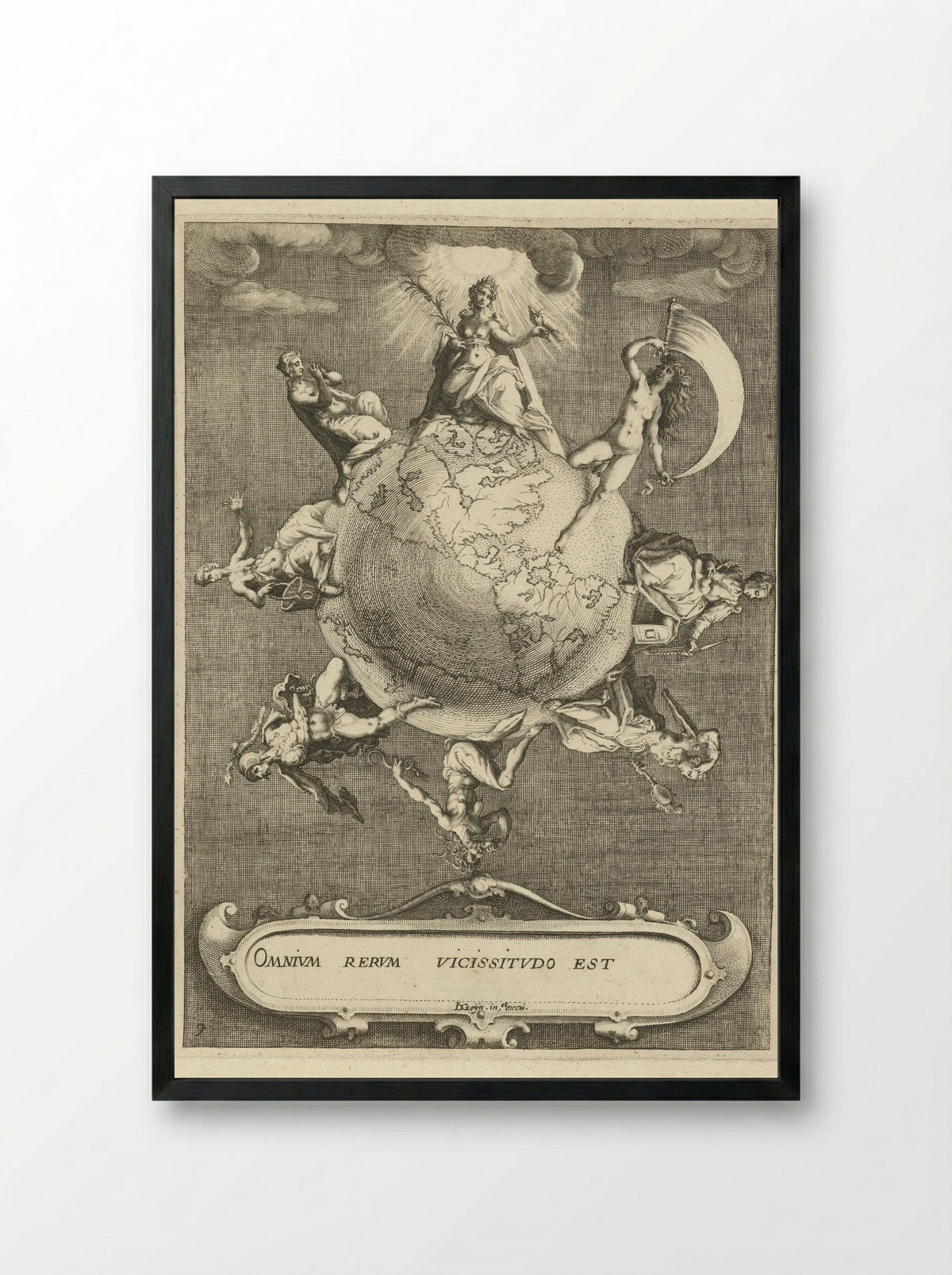 Omnium rerum Vicissitudo est - Zacharias Dolendo - Framed Print Black