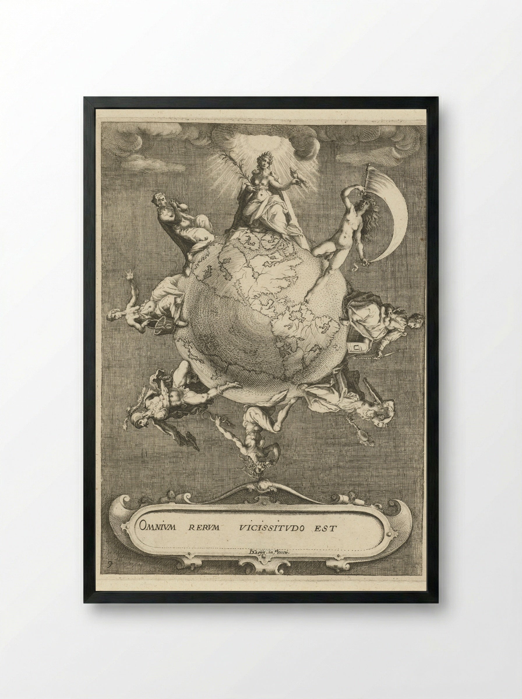 Omnium rerum Vicissitudo est - Zacharias Dolendo - Framed Print Black